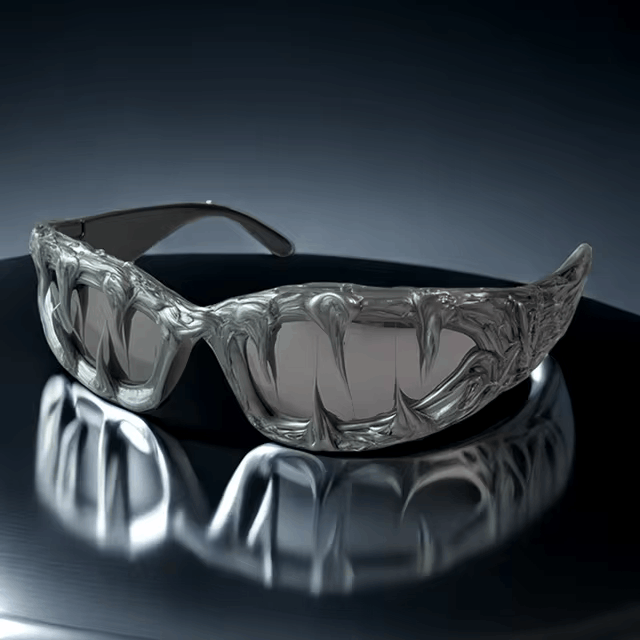 Vintage Silver Wrap Around Sunglasses Size ONE SIZE - 3 Thumbnail