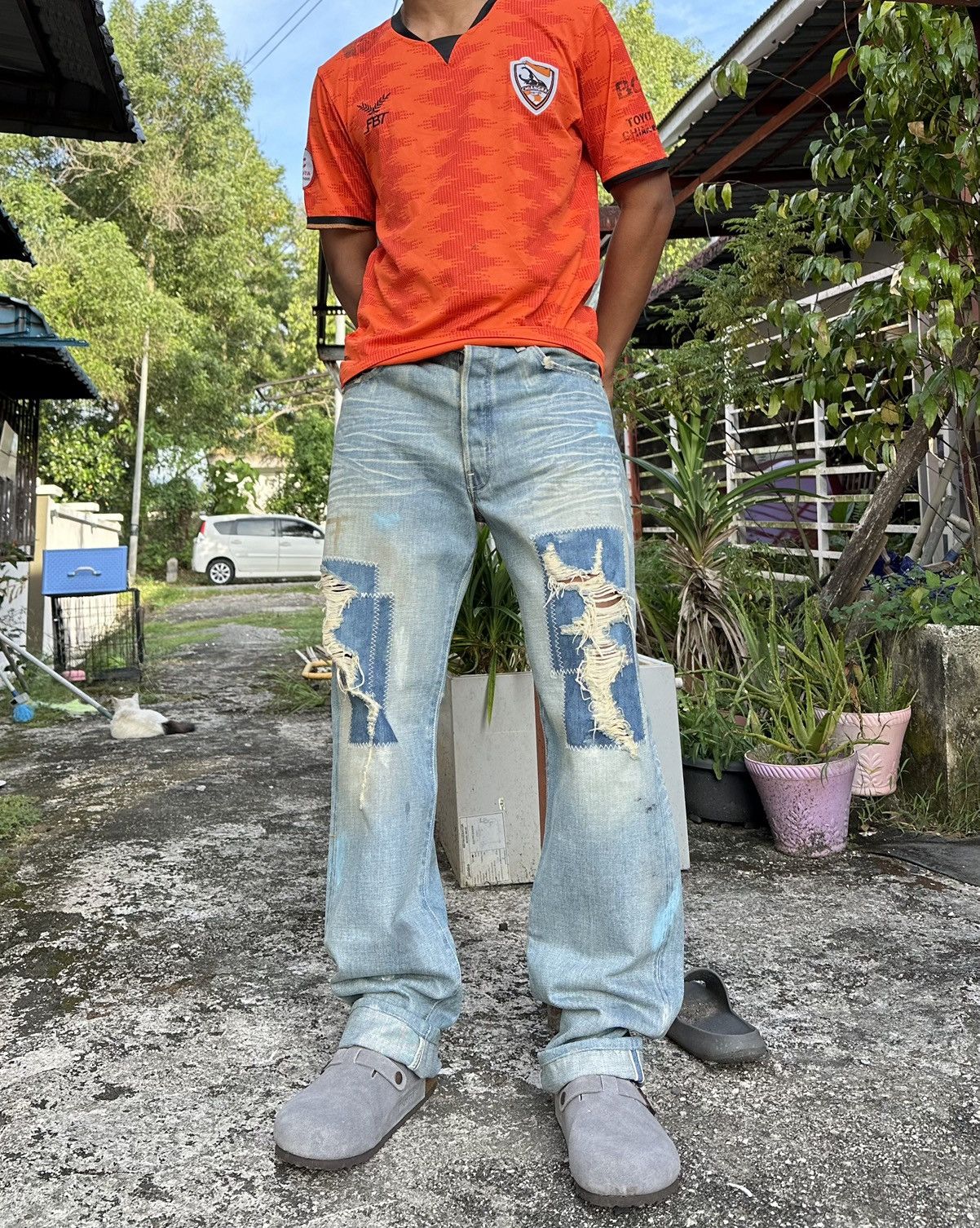 Levi's Vintage Clothing 👹Vintage Levis 501 Big E Distressed Baggy Jeans Size US 32 / EU 48 - 6 Thumbnail