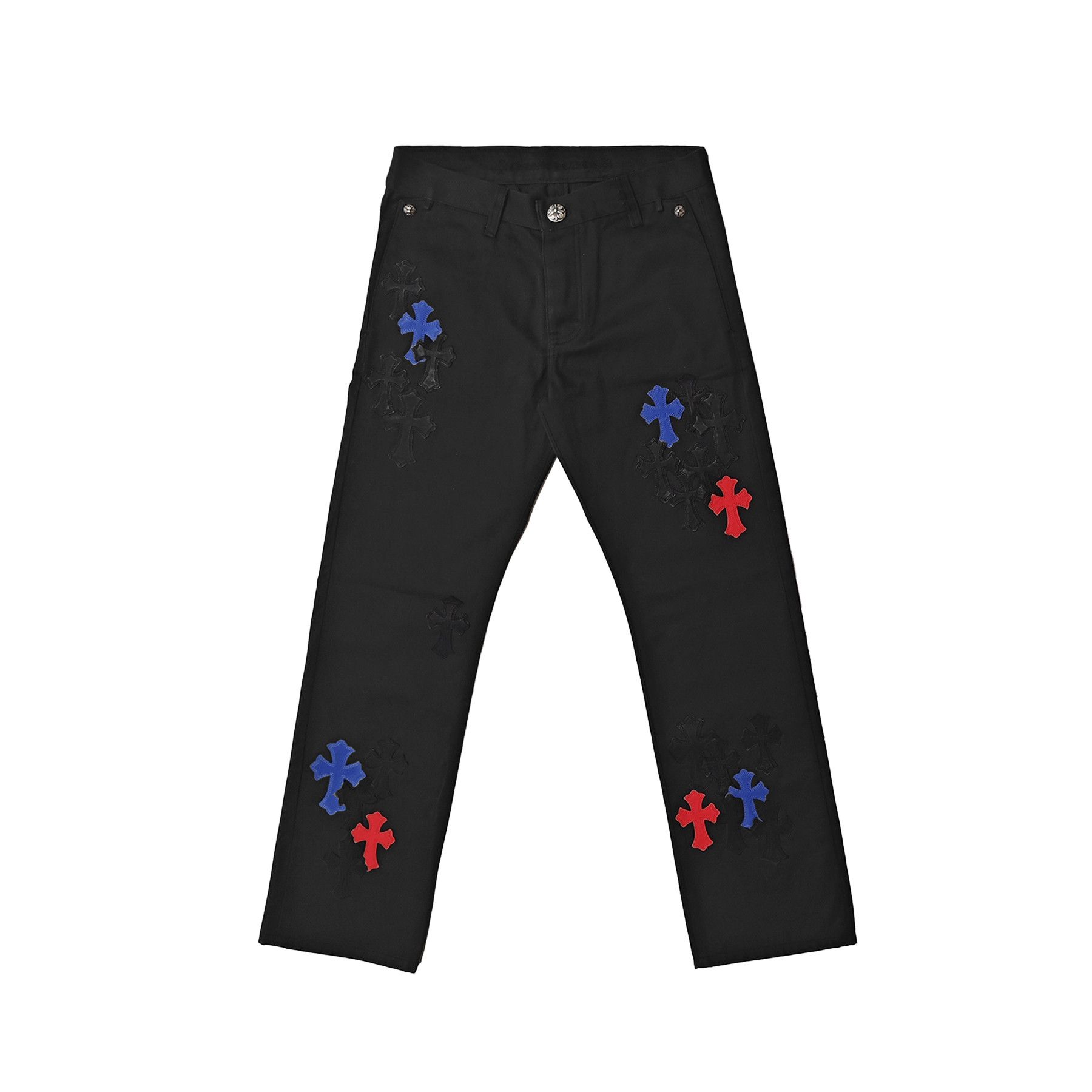 Chrome Hearts Three Colors Leather Cross Carpenter Pants