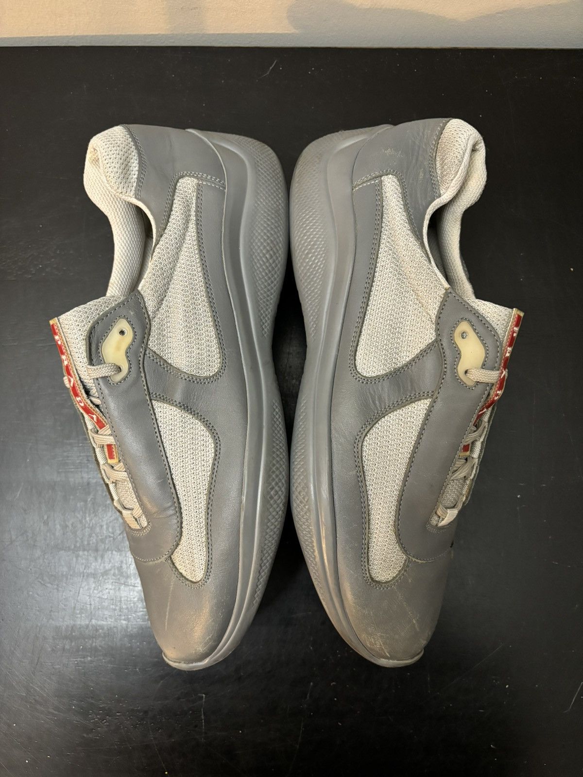 Prada Prada America’s Cup Retro Leather Sneakers Grey Size US 8.5 / EU 41-42 - 4 Thumbnail