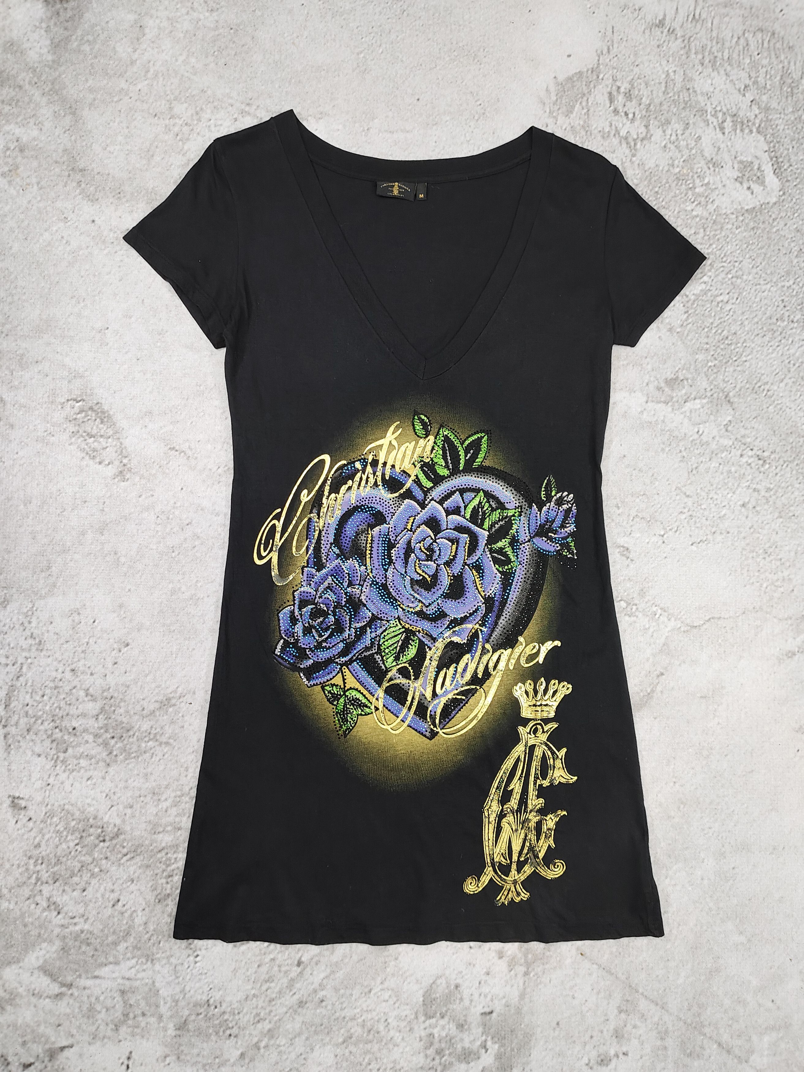 Christian Audigier Christian Audigier-Y2K Glam Rock Rose Heart Tattoo Top Size M / US 6-8 / IT 42-44 - 1 Thumbnail