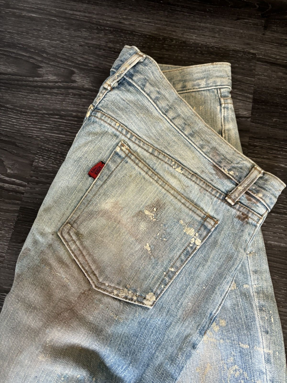 Yoshiyuki Konishi Gold Painted Denim Size US 32 / EU 48 - 8 Thumbnail