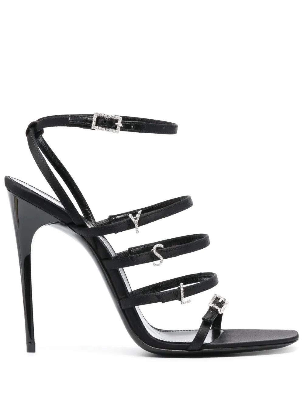 Saint Laurent Paris o1y0126 Ankle Strap Sandals in Black Size US 7 / IT 37 - 1 Thumbnail