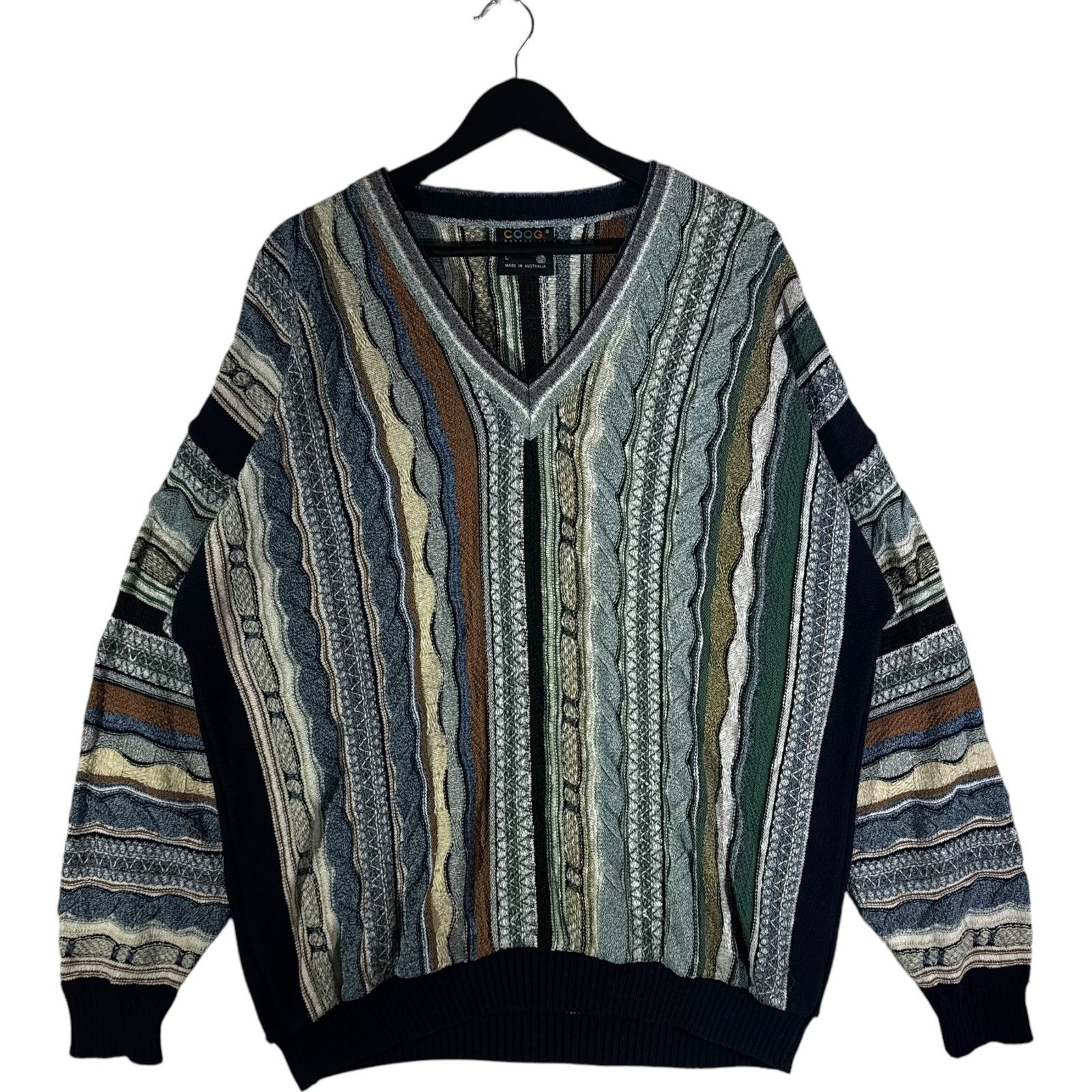 Coogi Vintage Coogi 3D Knit V-Neck Wool Sweater | Grailed