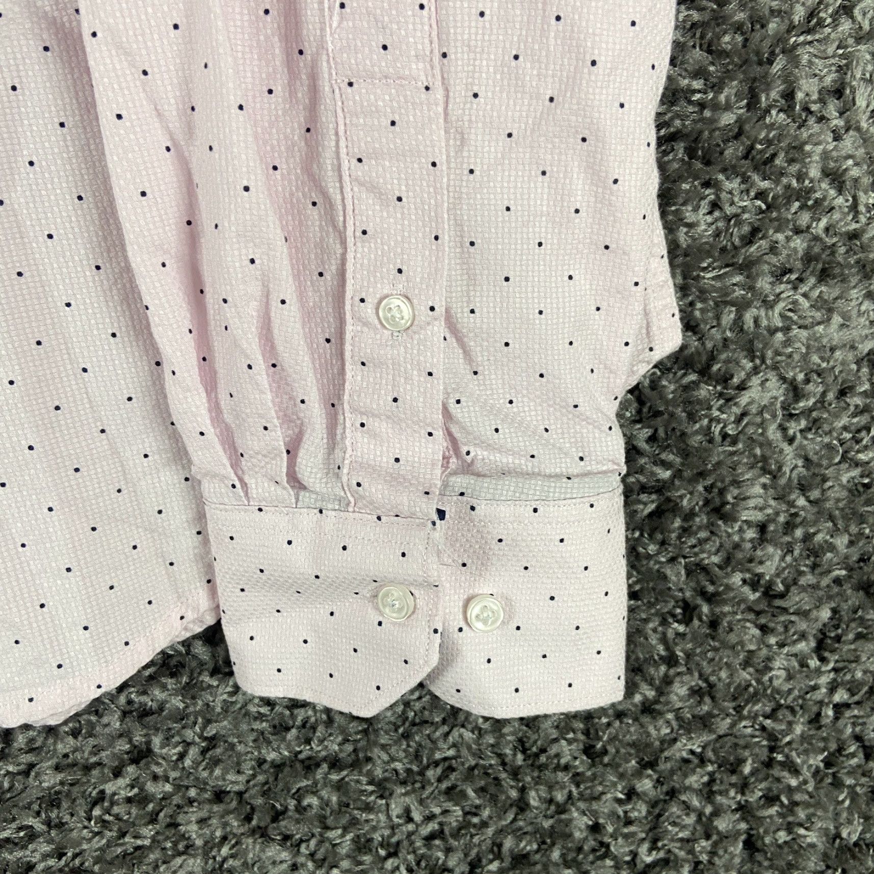 Denime VINTAGE Denim & Flowers Denim Shirt Men XL Pink Polka Long Sleeve Button-Up Flower Theme Mens XL Size US XL / EU 56 / 4 - 3 Thumbnail