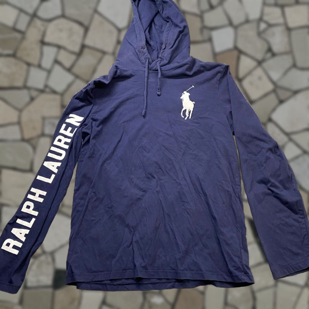 Polo Ralph Lauren Lightweight Hoodie Mens Large Blue Sweatshirt