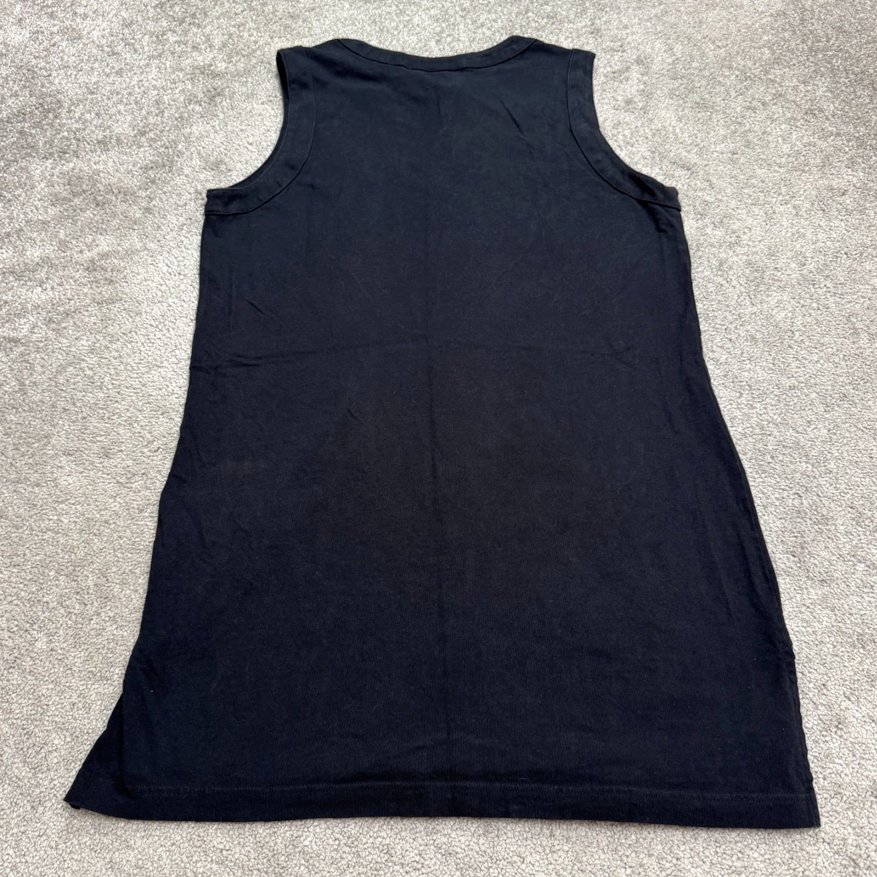 Lands' End Lands' End Midi Shift Dress Womens Medium Black V-Neck Cotton Casual Summer Size M / US 6-8 / IT 42-44 - 2 Thumbnail
