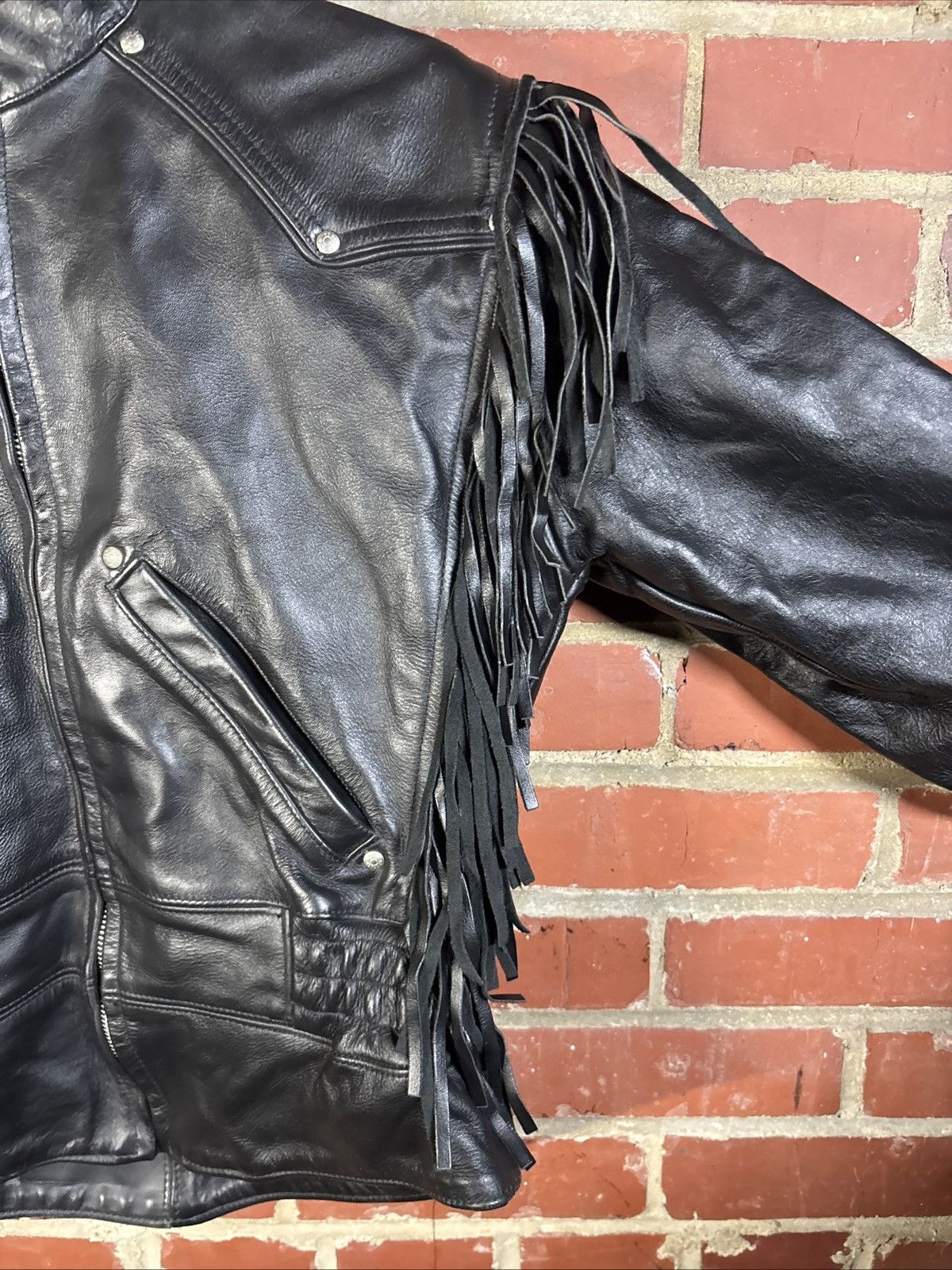 Harley Davidson Vintage Y2k Harley Davidson Leather Jacket Fringe USA XS Size XS / US 0-2 / IT 36-38 - 5 Thumbnail