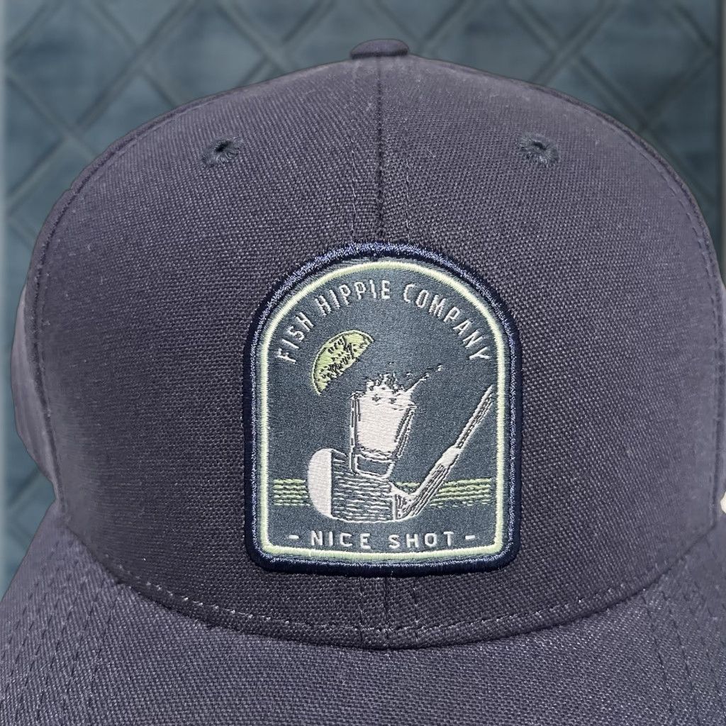 Vintage Fish Hippie Hat Cap Snap Back Navy Blue Nice Shot Cocktail New Golfer Mens One Size Cap Size ONE SIZE - 1 Thumbnail