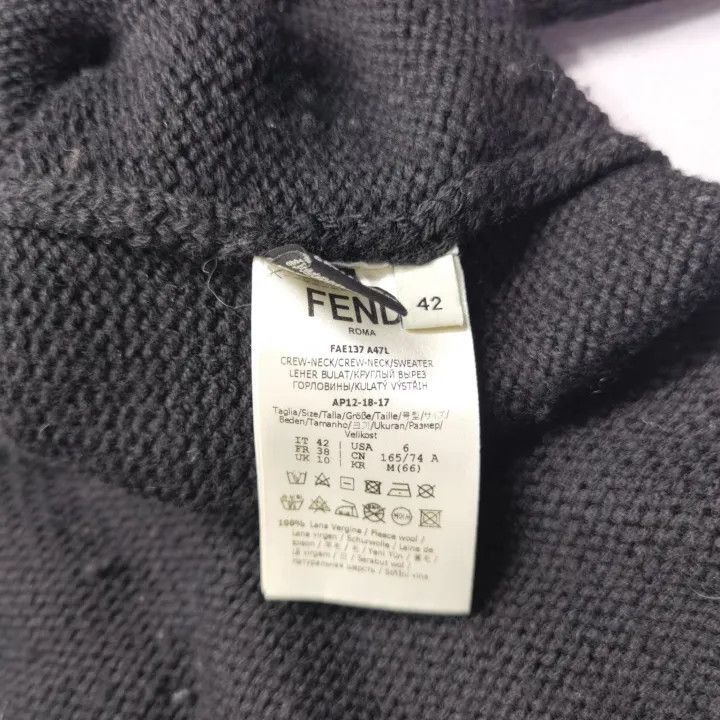 Fendi FENDI Black Knit Sweater with Logo -2507 Size US M / EU 48-50 / 2 - 3 Thumbnail