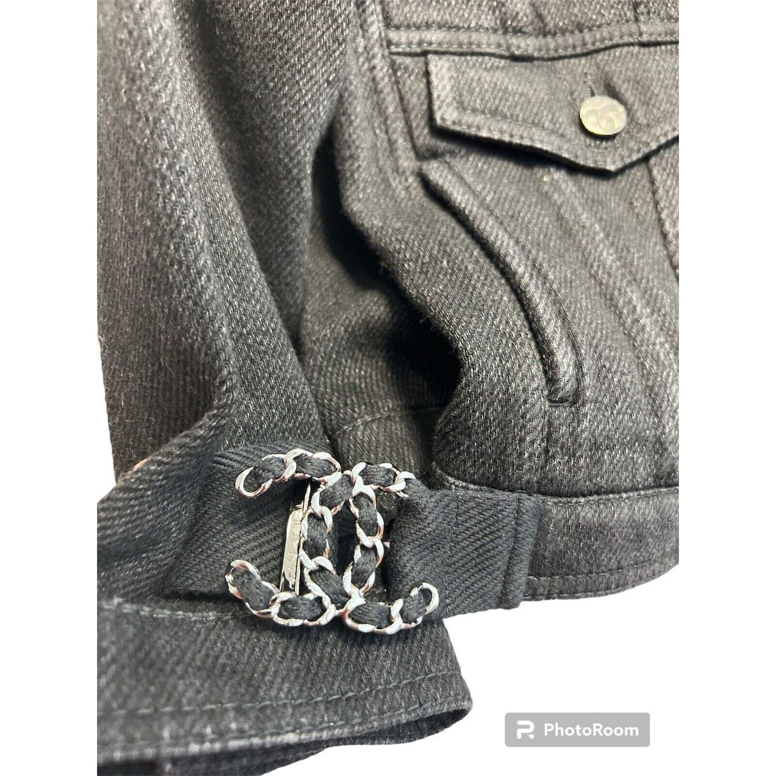 Chanel Chanel size 34 in Denim jean jacket Veste Noire Size S / US 4 / IT 40 - 10 Thumbnail