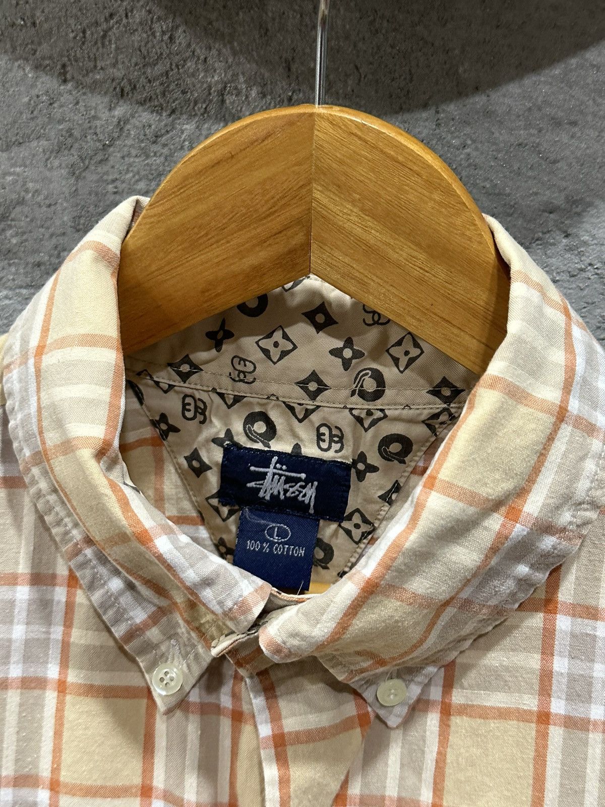Stussy 1990-Vintage Stussy Burberry NovaCheck Monogram Shirt Size US L / EU 52-54 / 3 - 7 Thumbnail
