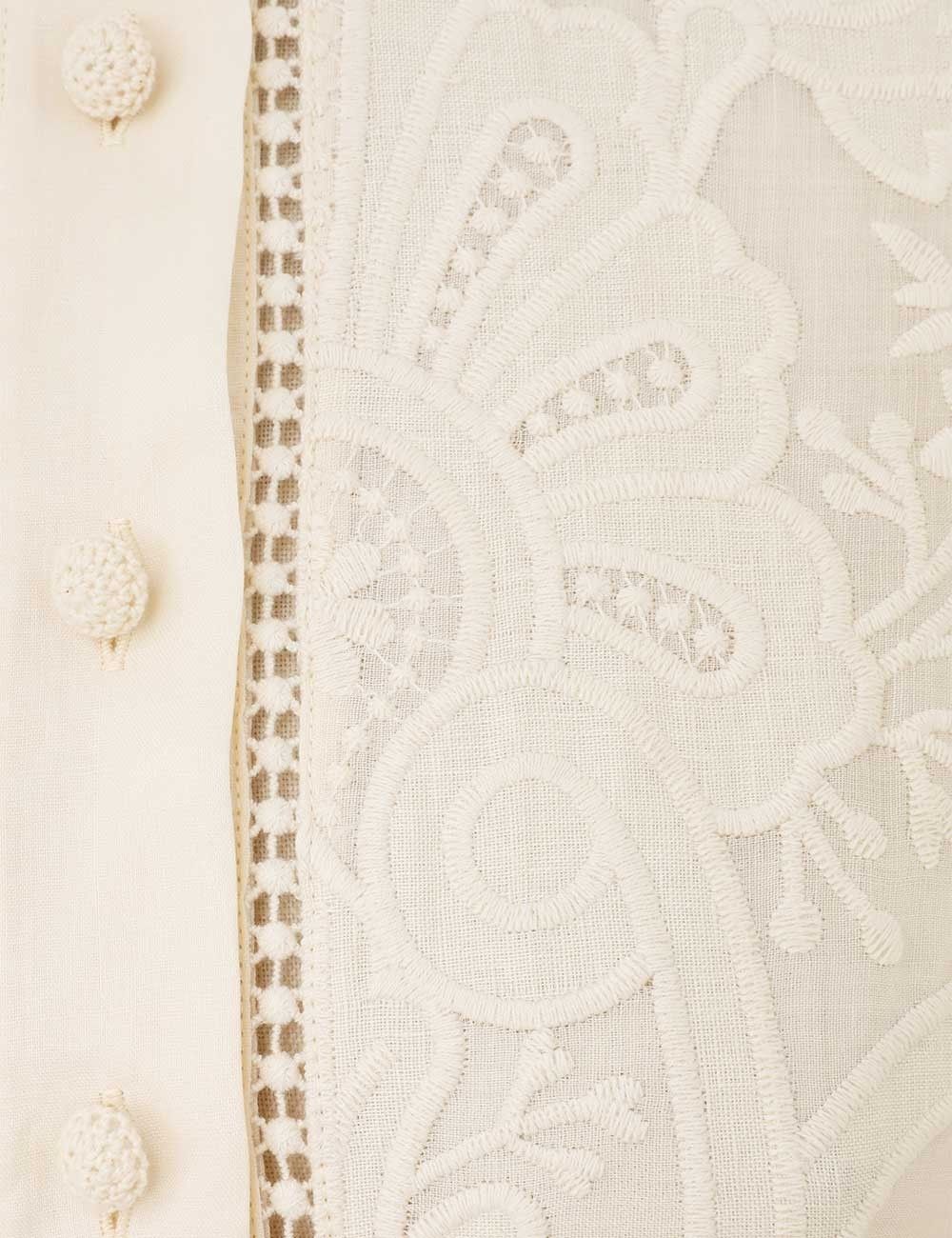 Zimmermann oc11z0525 Ottie Embroidered Mini Dress in Cream Size M / US 6-8 / IT 42-44 - 7 Thumbnail