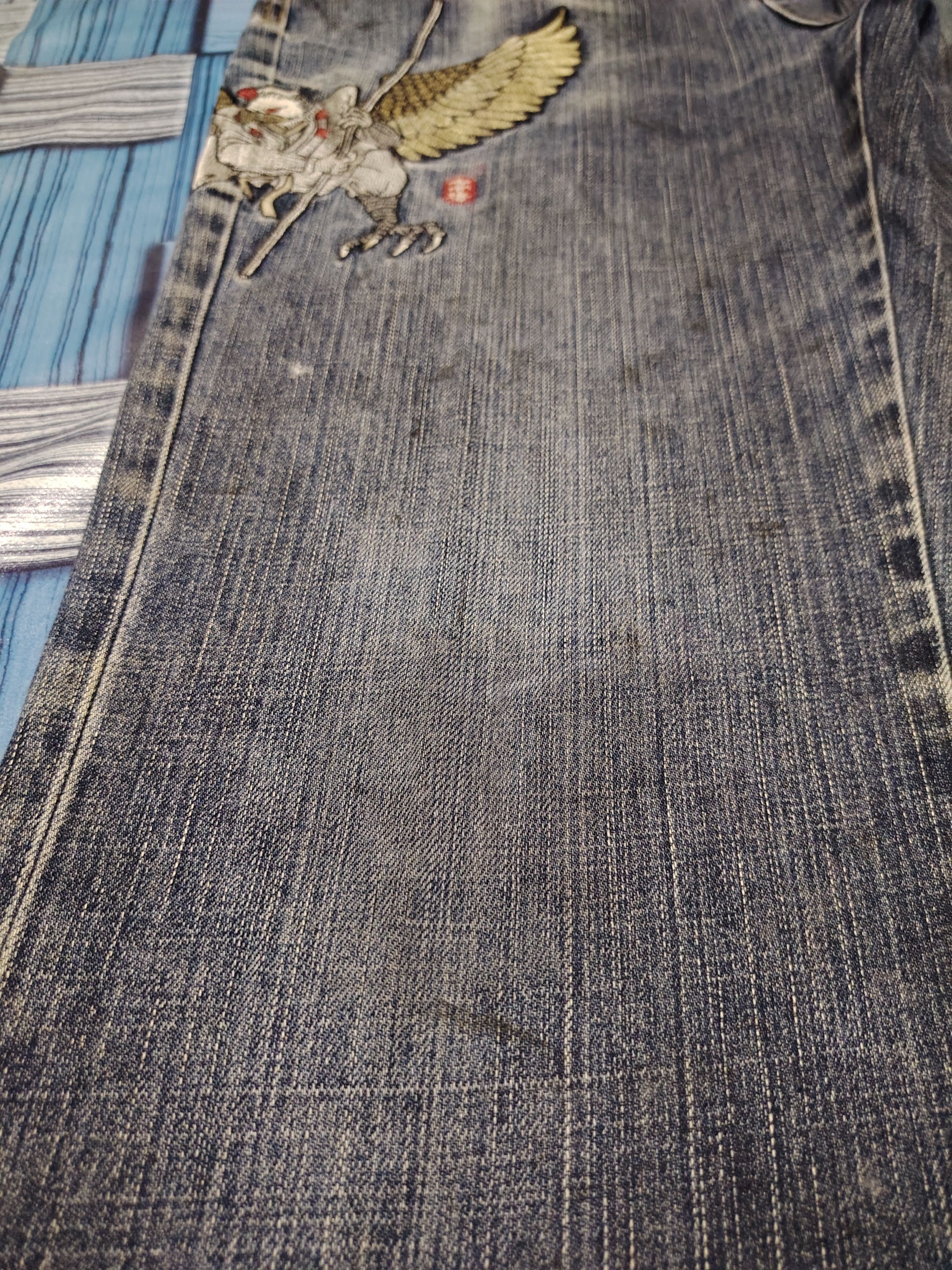 Samurai Jeans Japanese Osaka Big Train Embroidery Eagle Jeans Size US 28 / EU 44 - 14 Thumbnail