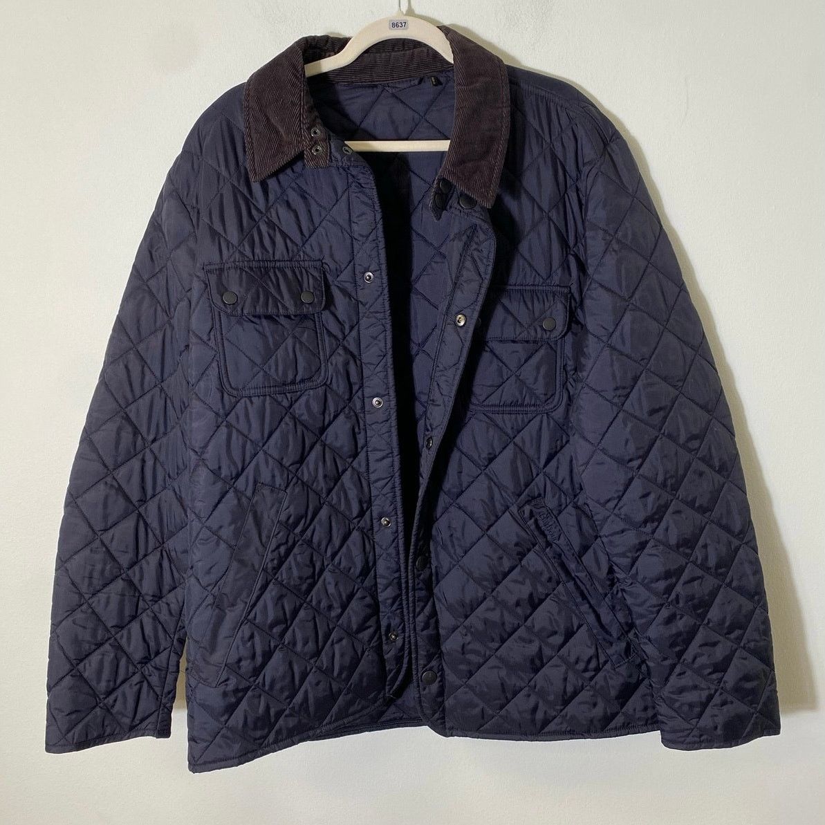 image of Men's Barbour Navy Blue Quilted Jacket Size Xl