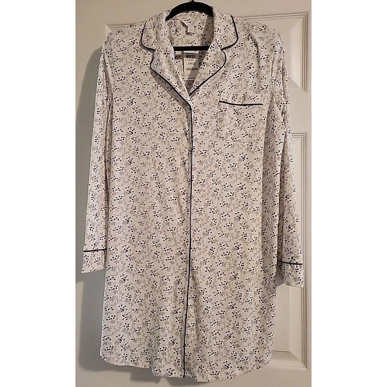 Other CHARTER CLUB Notched-Collar Button Up Sleepshirt Size LG Size ONE SIZE - 1 Thumbnail