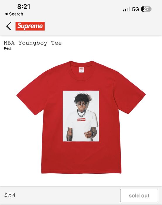 Supreme Supreme NBA Youngboy Red T-Shirt | Grailed