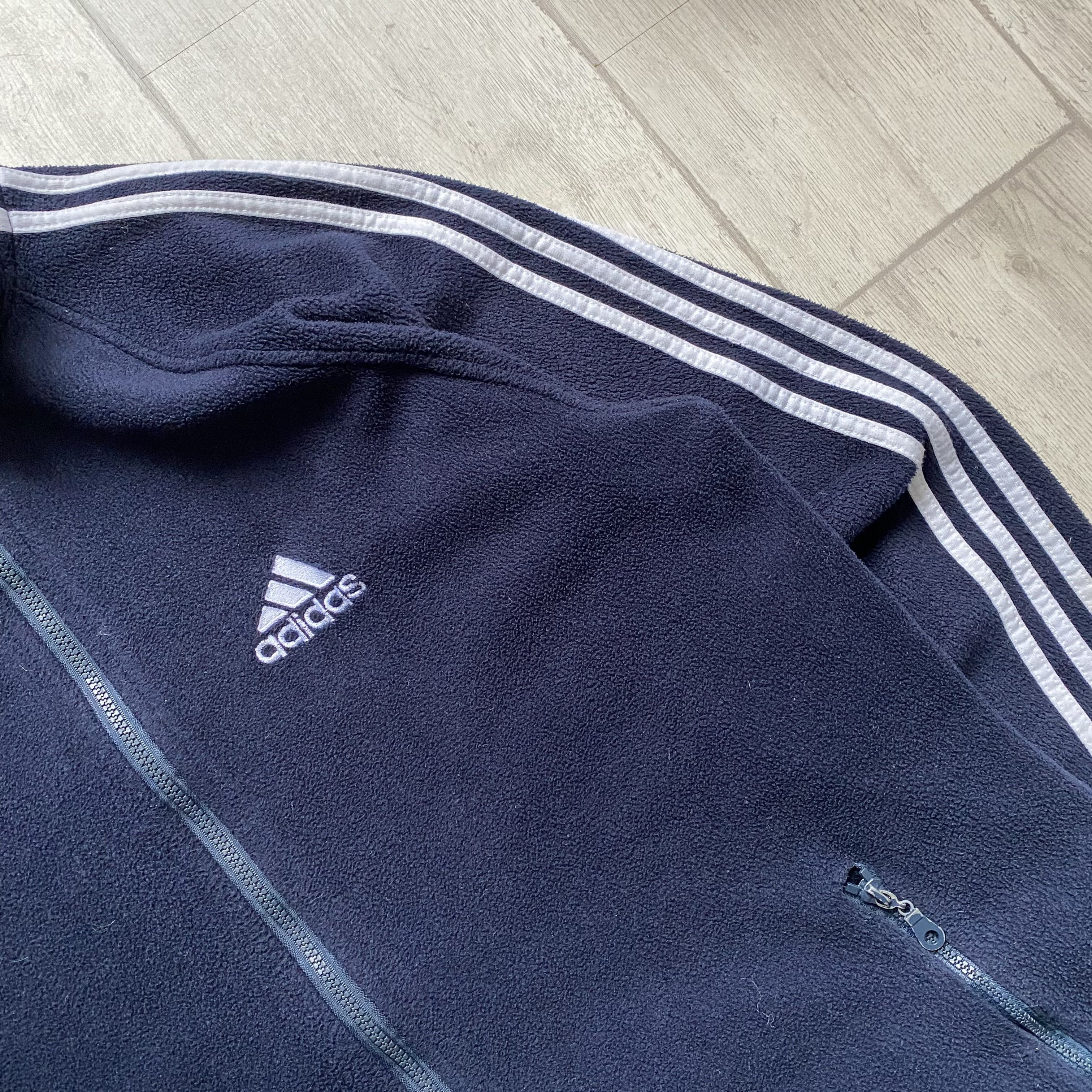 Adidas 🏔️Vintage Trashed 90s ADIDAS FLEECE Zip Up Sweater Size US L / EU 52-54 / 3 - 5 Thumbnail