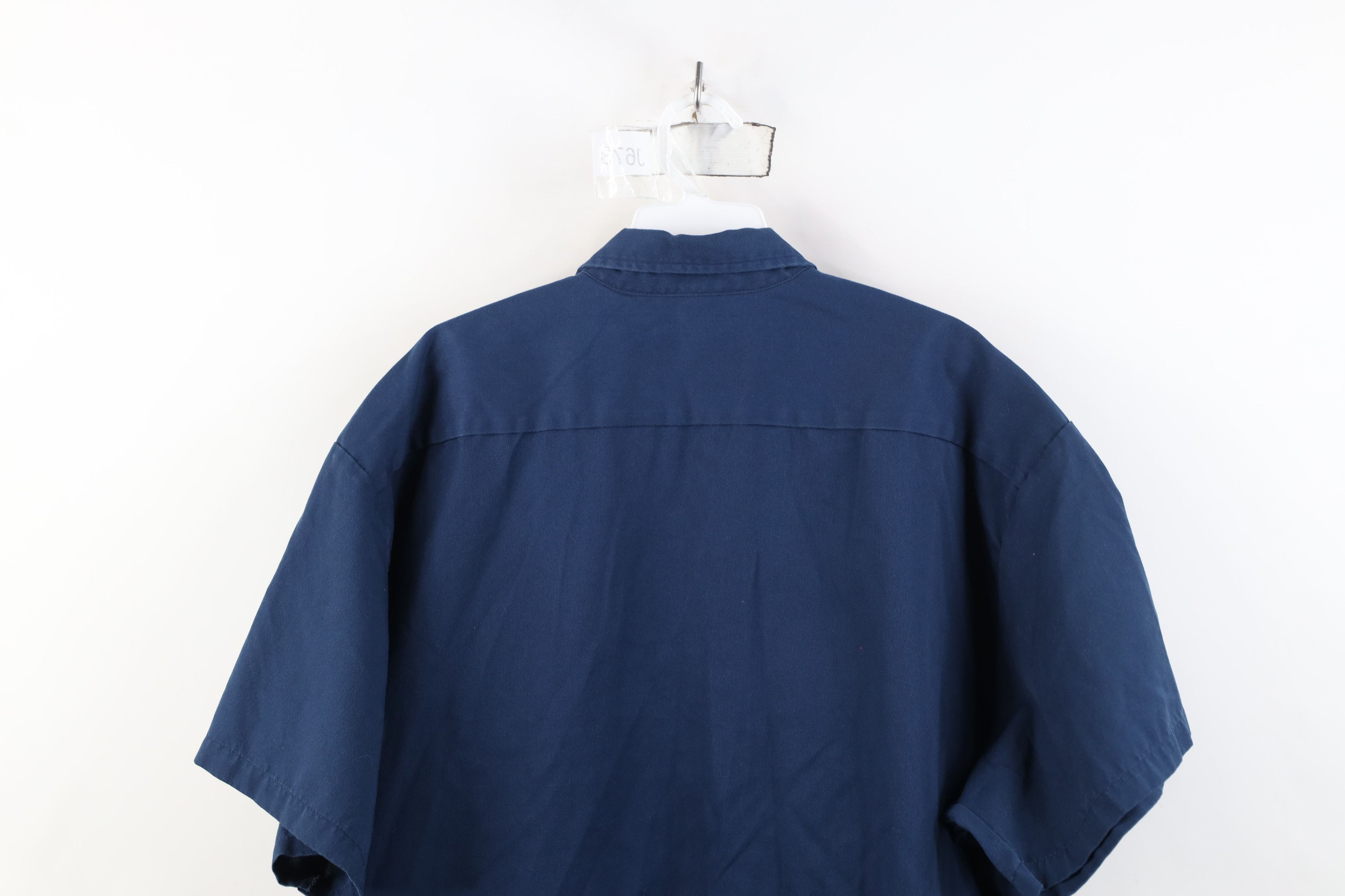 Vintage Vintage 90s Streetwear Workwear Mechanic Button Shirt Blue Size US XXL / EU 58 / 5 - 11 Thumbnail