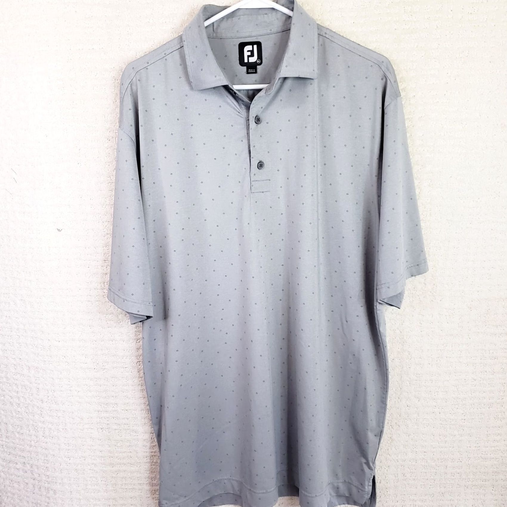 Footjoy FJ Footjoy Polo Shirt Mens XL Gray Black Geometric Dots Short Sleeve Golf Shirt Size US XL / EU 56 / 4 - 2 Thumbnail
