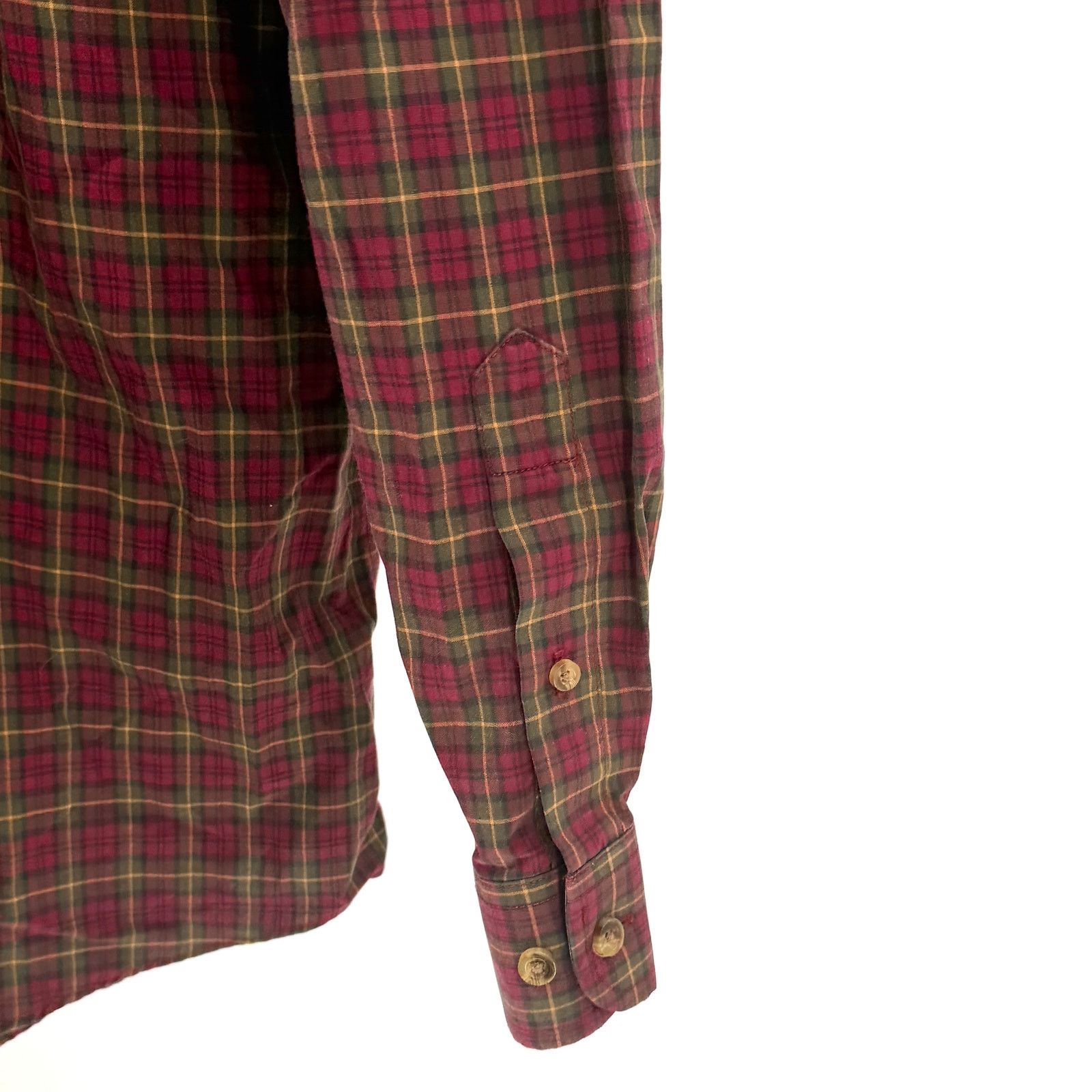 L.L. Bean Vintage Y2K Red Olive Green Plaid 100% Cotton Workshirt Size US XL / EU 56 / 4 - 4 Thumbnail