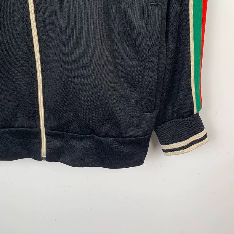 Gucci Gucci Black striped logo printed stand-up collar zipper jac Size US M / EU 48-50 / 2 - 4 Thumbnail