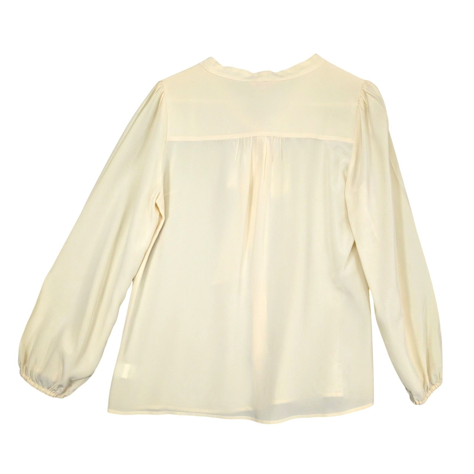 Lilly Pulitzer Lilly Pulitzer Women's M Beige 100% Silk Sheer Blouse Tie Size M / US 6-8 / IT 42-44 - 3 Thumbnail