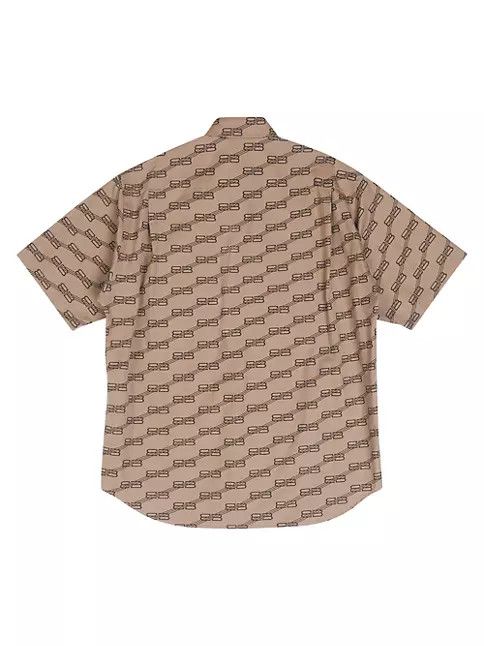 Balenciaga o1la1rc1a0824 BB Monogram Short Sleeve Shirt Large Fit Beige Size XL / US 12-14 / IT 48-50 - 3 Thumbnail