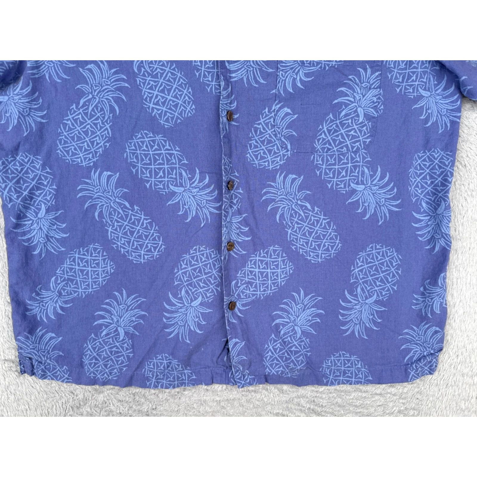 George George Shirt Mens XL Blue Hawaiian Linen Blend Button Up Size US XL / EU 56 / 4 - 5 Thumbnail