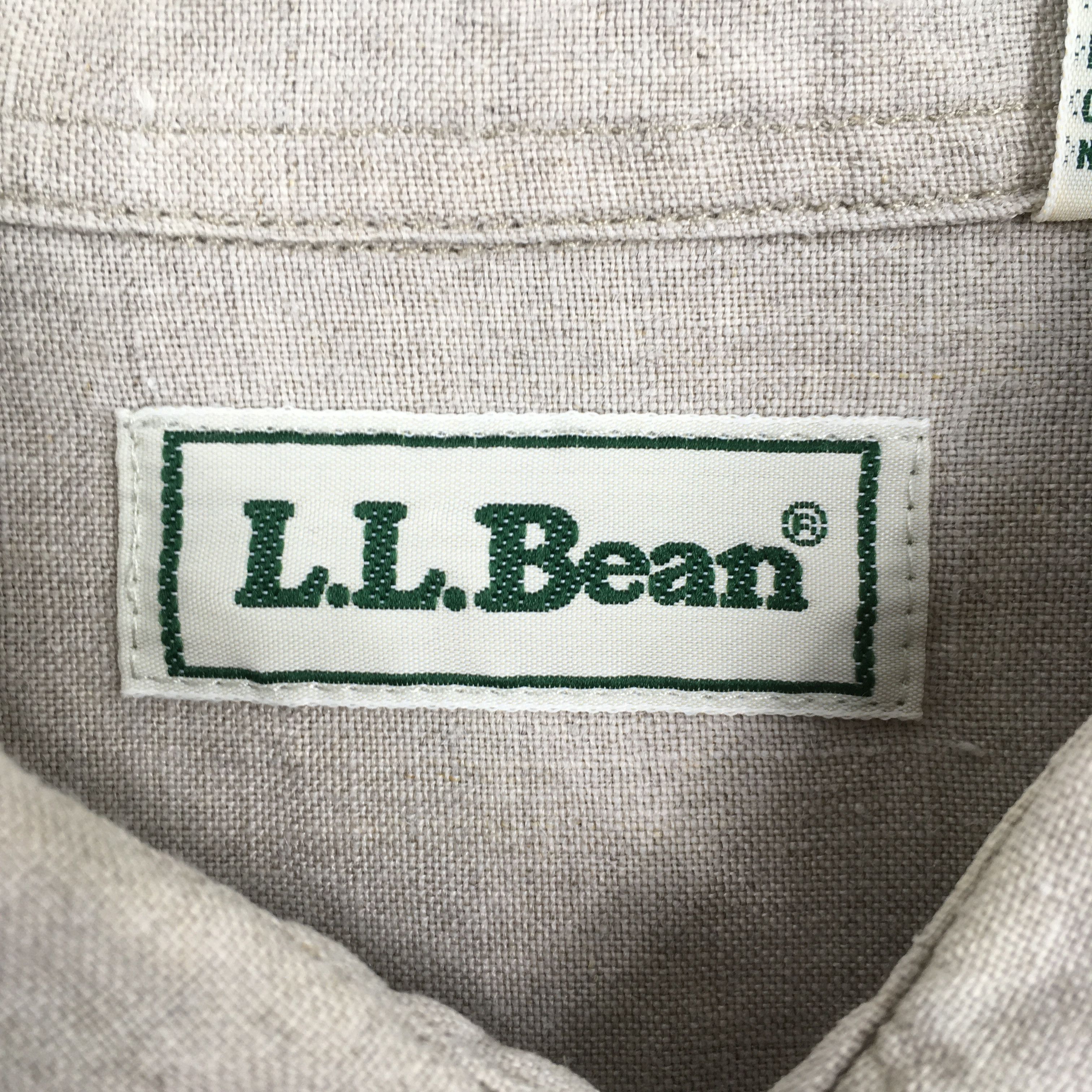 L.L. Bean Vintage 90's LL Bean Plain Linen Oxfords Button Shirt Large Size US L / EU 52-54 / 3 - 5 Thumbnail