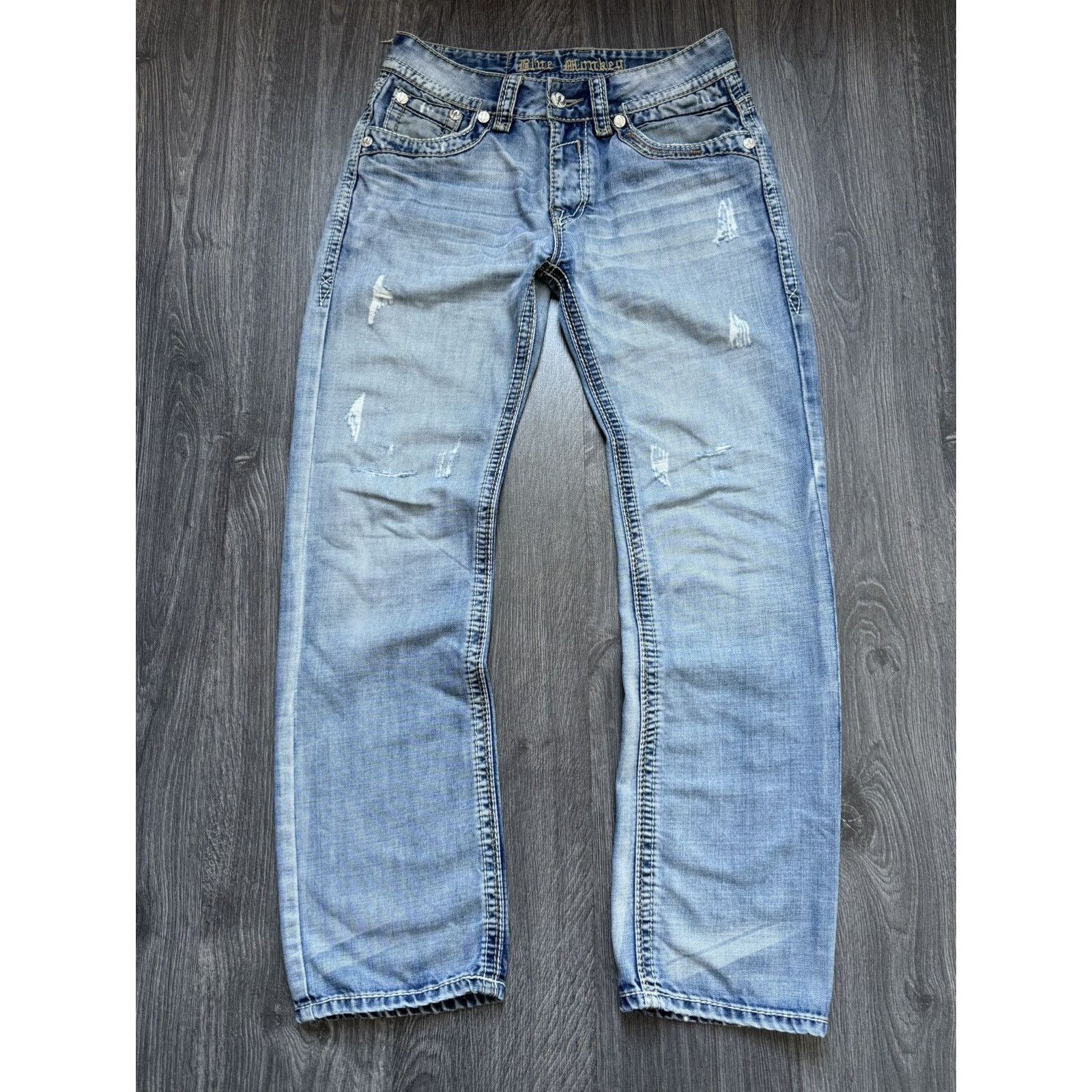 Japanese Brand × Vintage Y2K Avantgarde Ebroidered DENIM Jeans Size US 31 - 2 Thumbnail