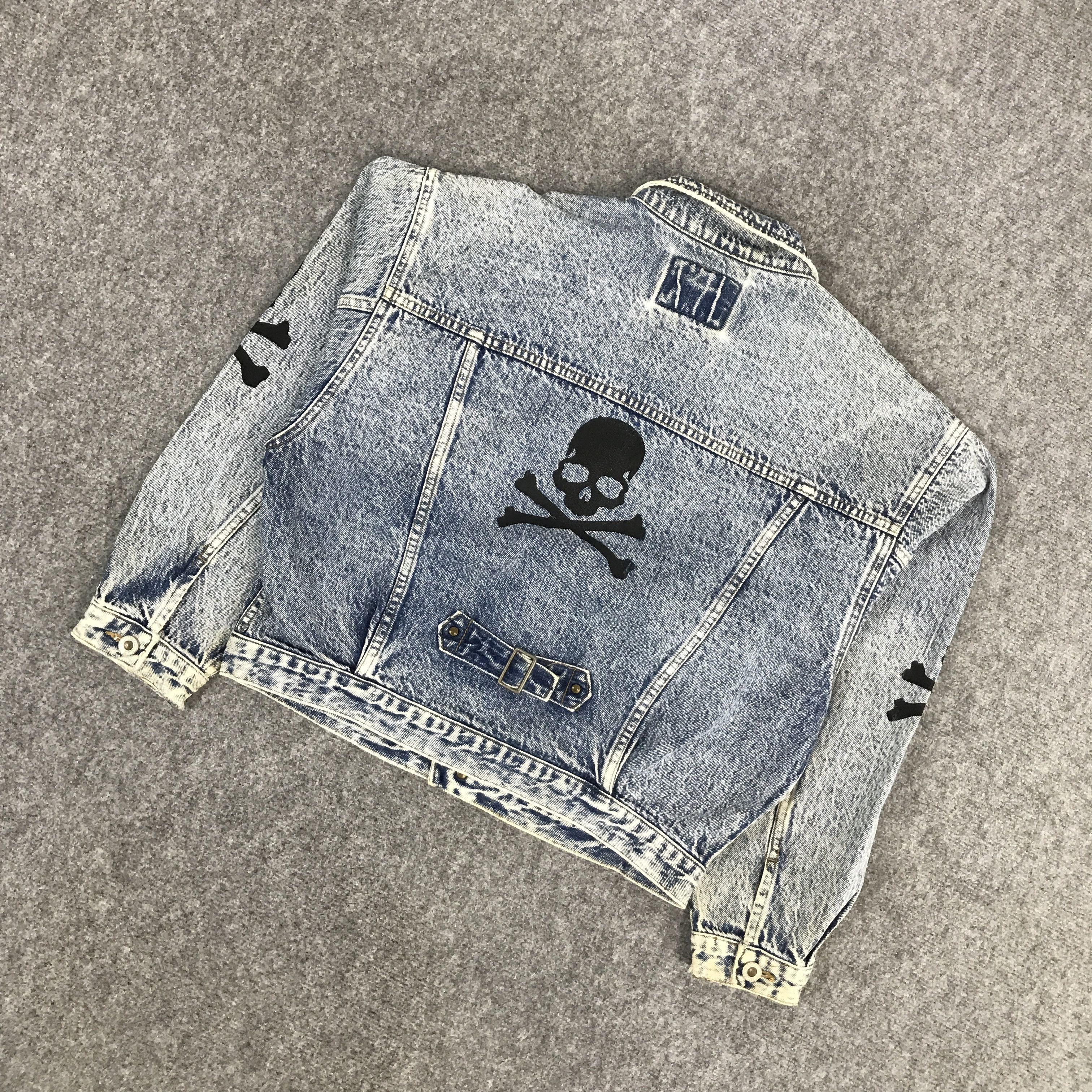 Big John × Vintage BIG JOHN DENIM BUTTON ART SKULL JACKET Size US L / EU 52-54 / 3 - 6 Thumbnail