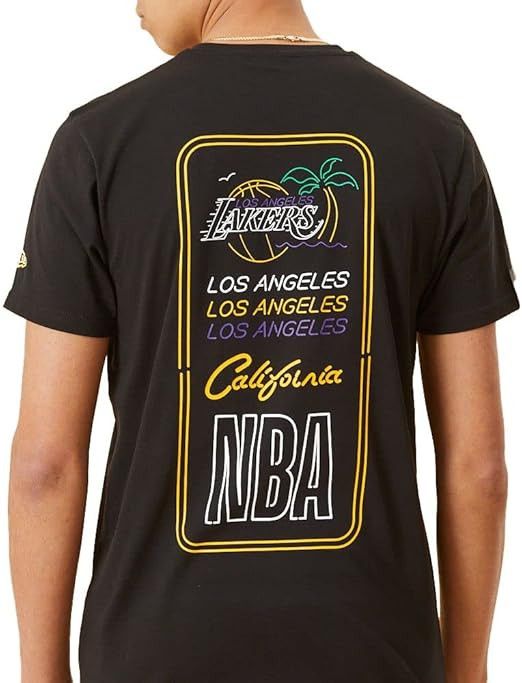 NBA × New Era × Vintage New Era Black NBA Neon Graphic Tee Loslak Blk Men's T-Shirt Size US XL / EU 56 / 4 - 1 Thumbnail