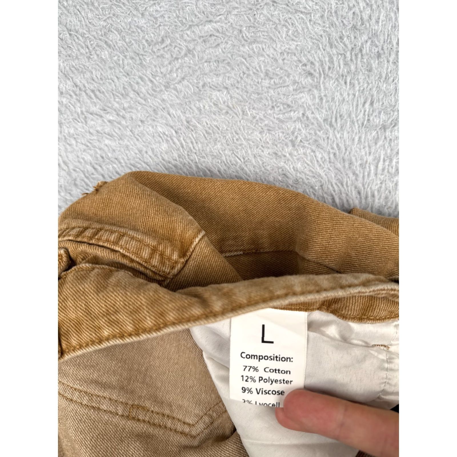 Vintage Jeans Women 31 Brown Khaki Distressed Denim Wide Leg High Rise Cotton 31x25 Size 24" / US 00 / IT 34 - 6 Thumbnail