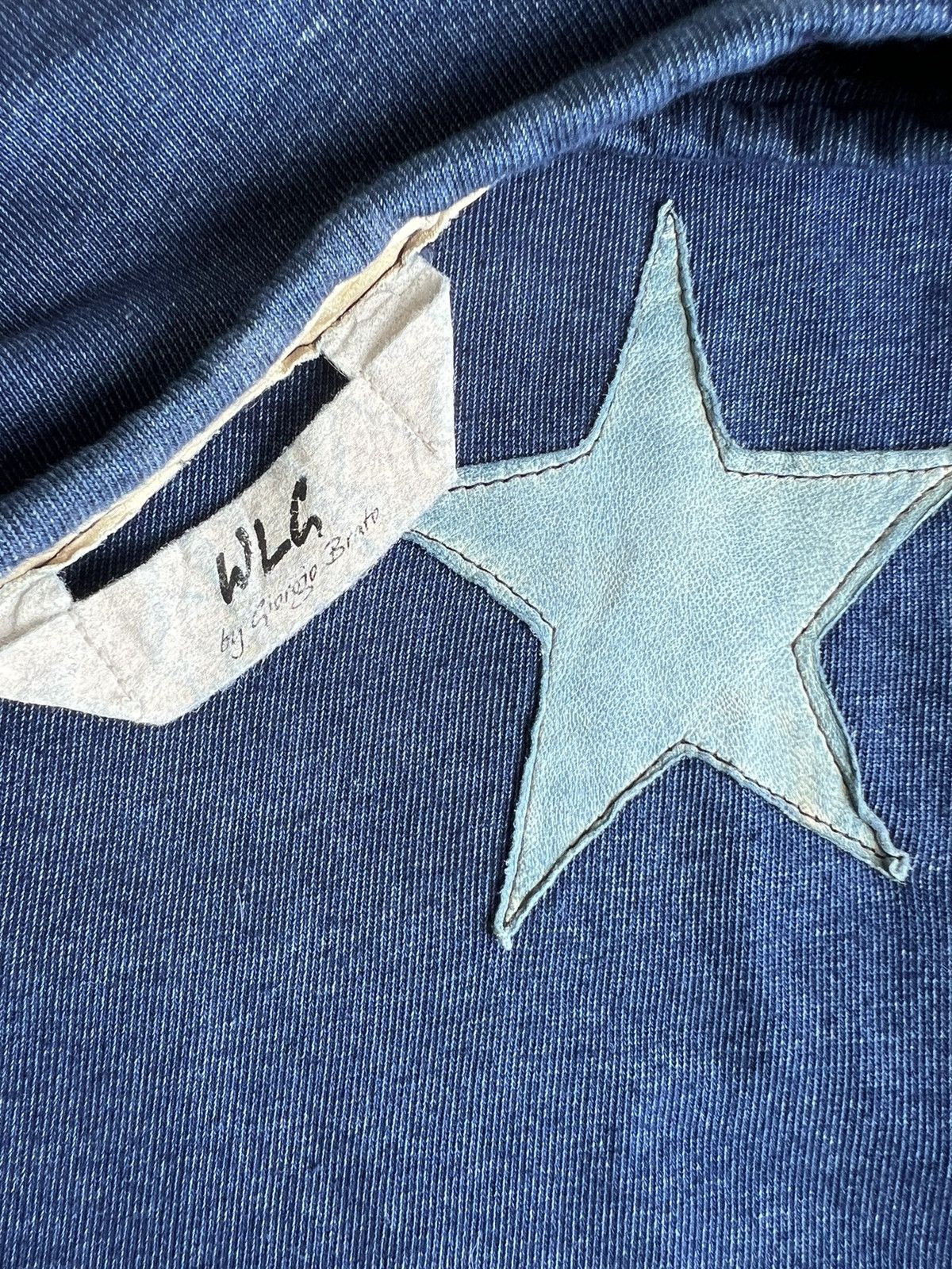 Giorgio Brato OG Giorgio Brato Lucky Star Leather Indigo Dyed Knit Sweater Size US M / EU 48-50 / 2 - 9 Thumbnail