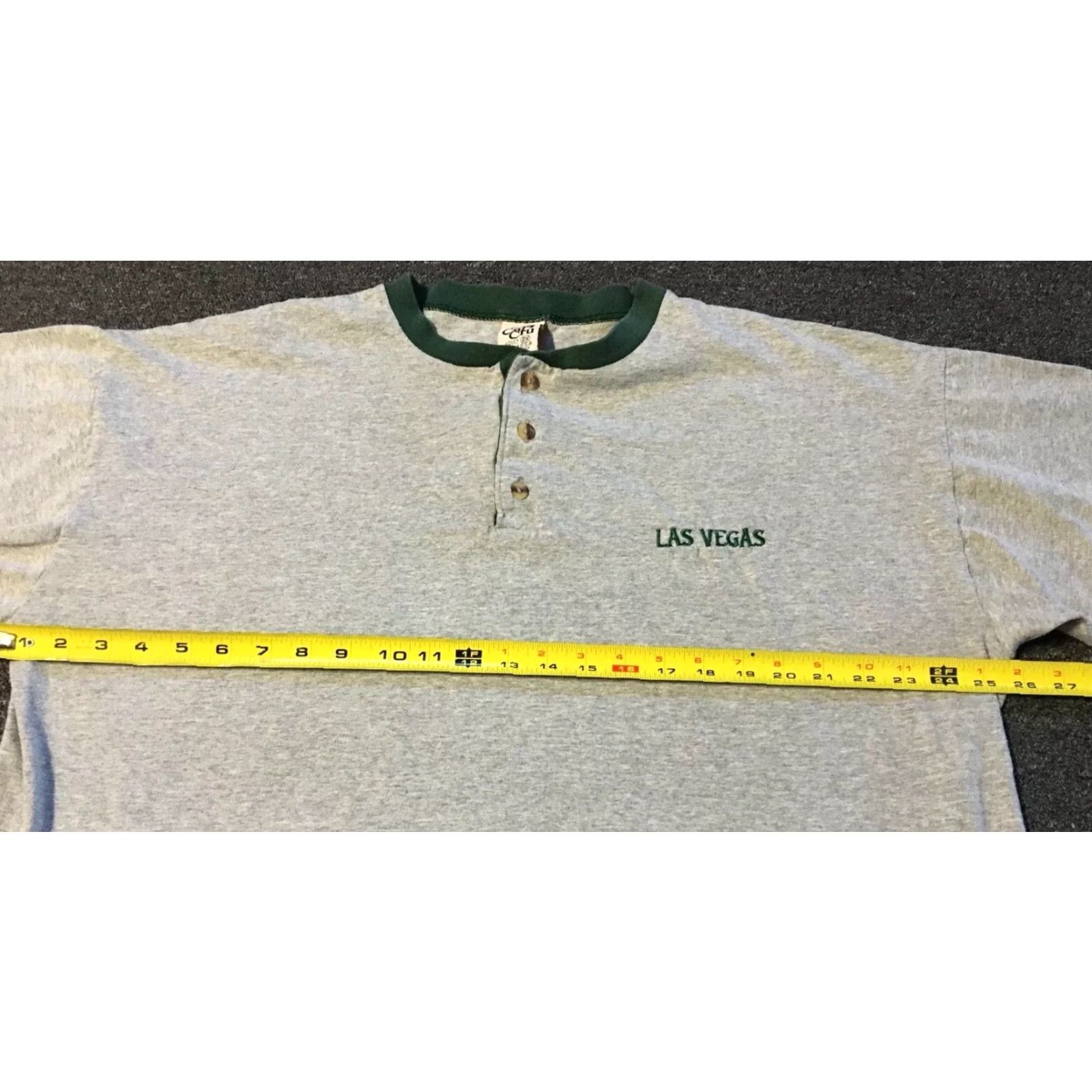 Vintage VINTAGE Las Vegas Henley Shirt 2XL Gray USA Cal Cru 90s Strip Poker Casino Single Stitch Mens Size US XXL / EU 58 / 5 - 7 Thumbnail