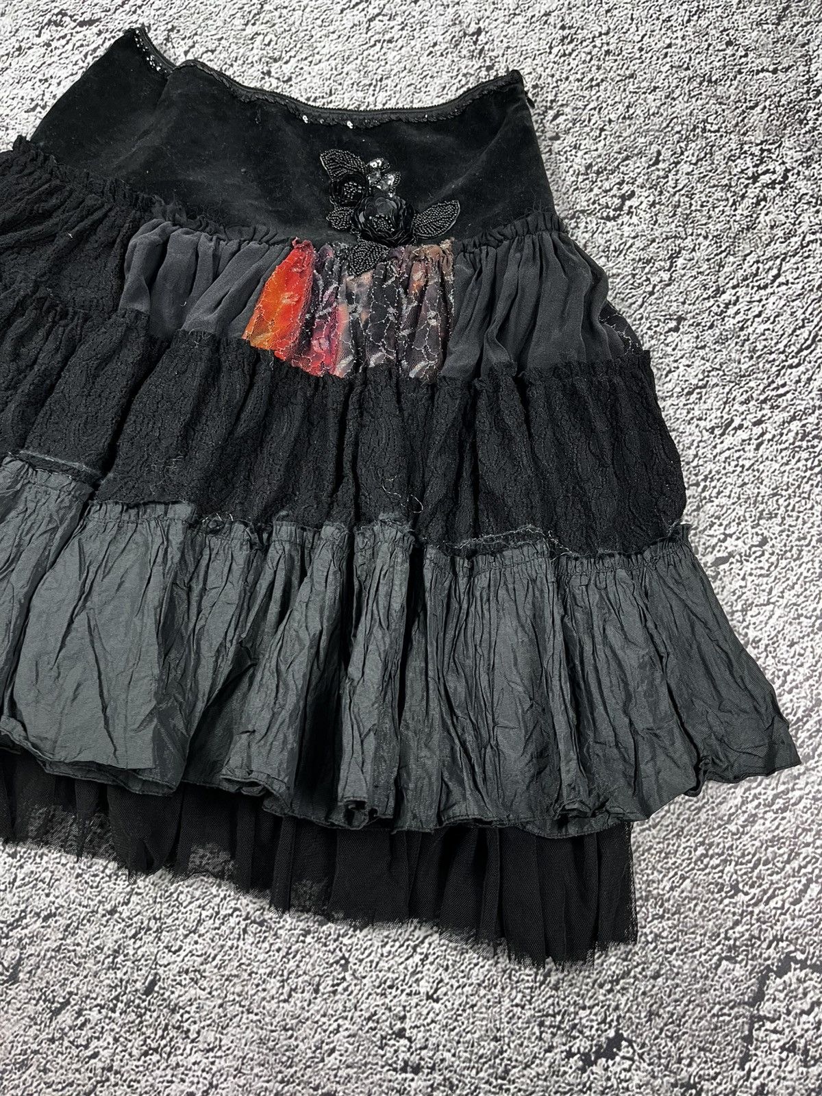 Japanese Brand Vintage 90s pleated mesh lush midi skirt retro style M Size 30" / US 8 / IT 44 - 3 Thumbnail