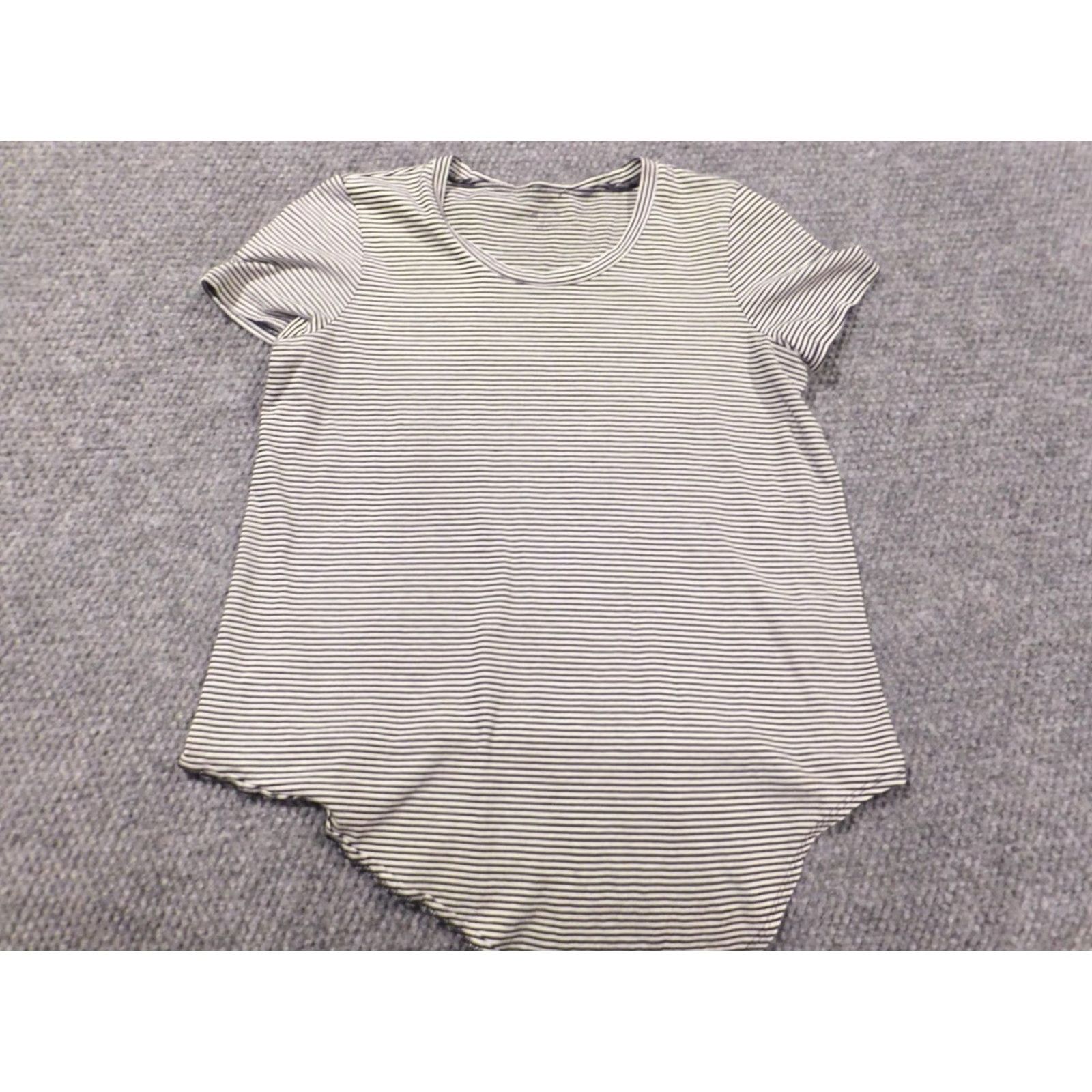 Madewell Madewell Blouse Shirt Women M Black Striped Crew Neck Short Sleeve Pullover Cotton Rayon Ruffle Casual Basic Classic Size M / US 6-8 / IT 42-44 - 2 Thumbnail