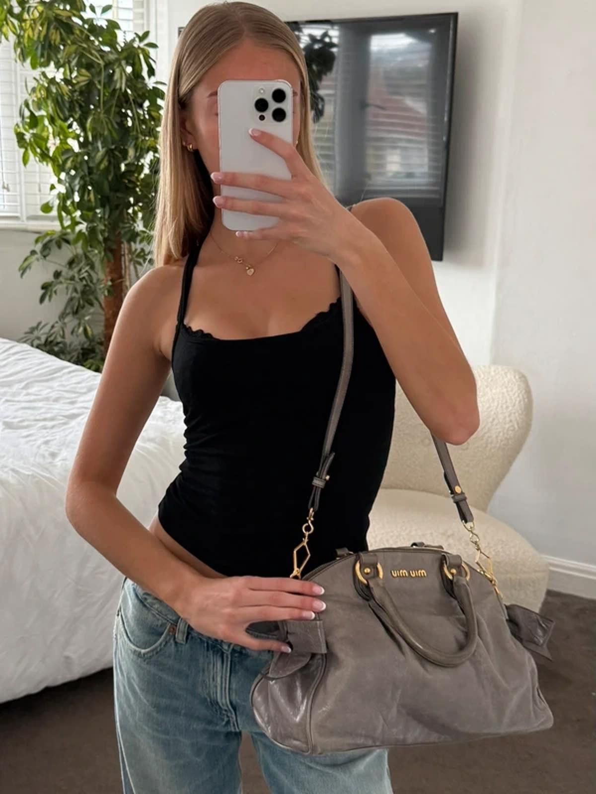 Miu Miu Miu Miu 2-Way Vitello Lux Bow Bag Size ONE SIZE - 4 Thumbnail