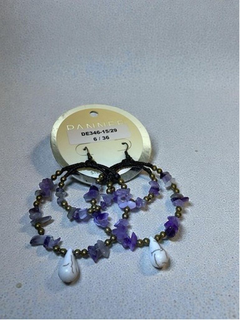 Other NWT Pannee Color Beaded Hoop Earrings Tone Dangle Drop 2.5" Size ONE SIZE - 14 Thumbnail