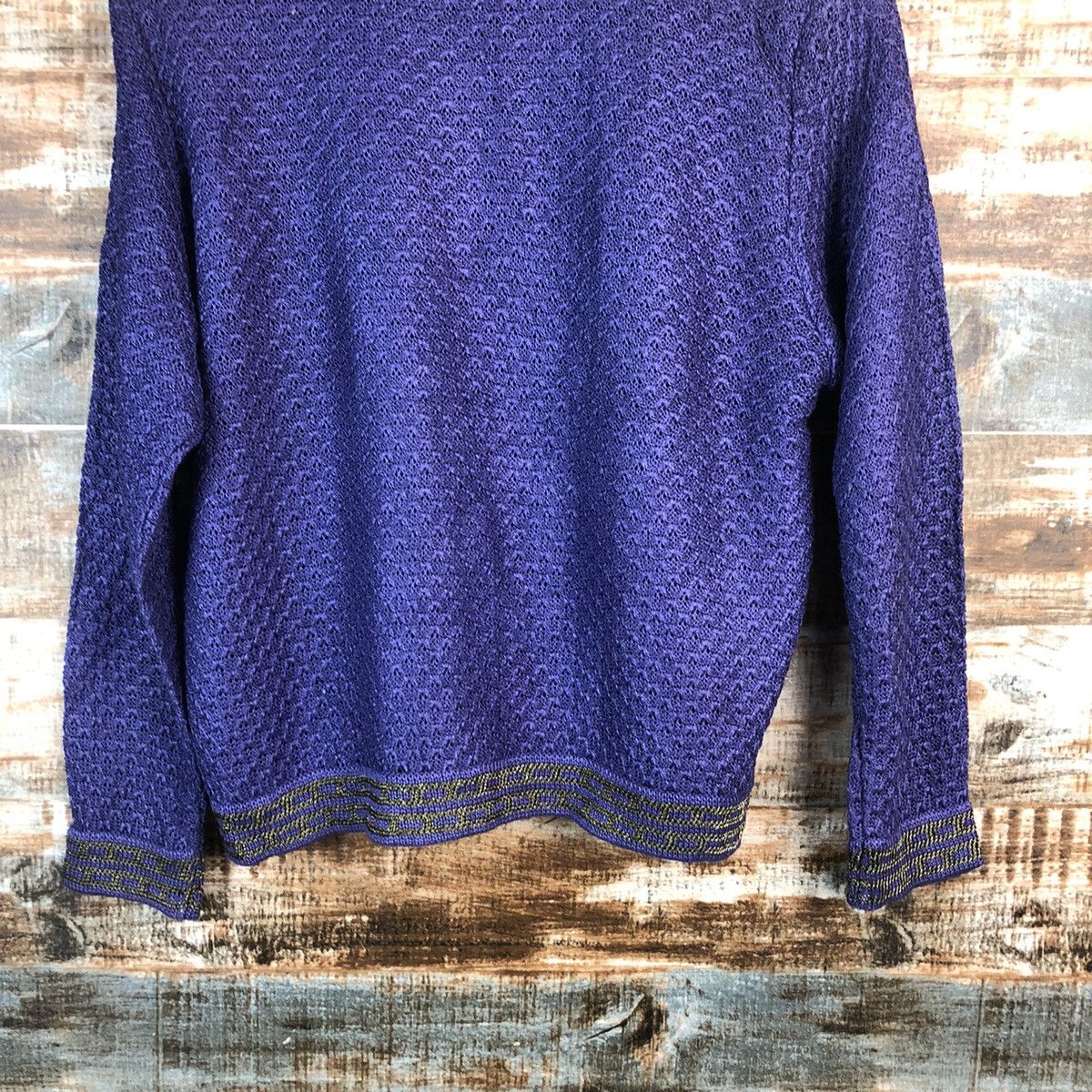 Japanese Brand Elegant Embroidery Purple Cardigan Knitwear #A2350 Size M / US 6-8 / IT 42-44 - 14 Thumbnail