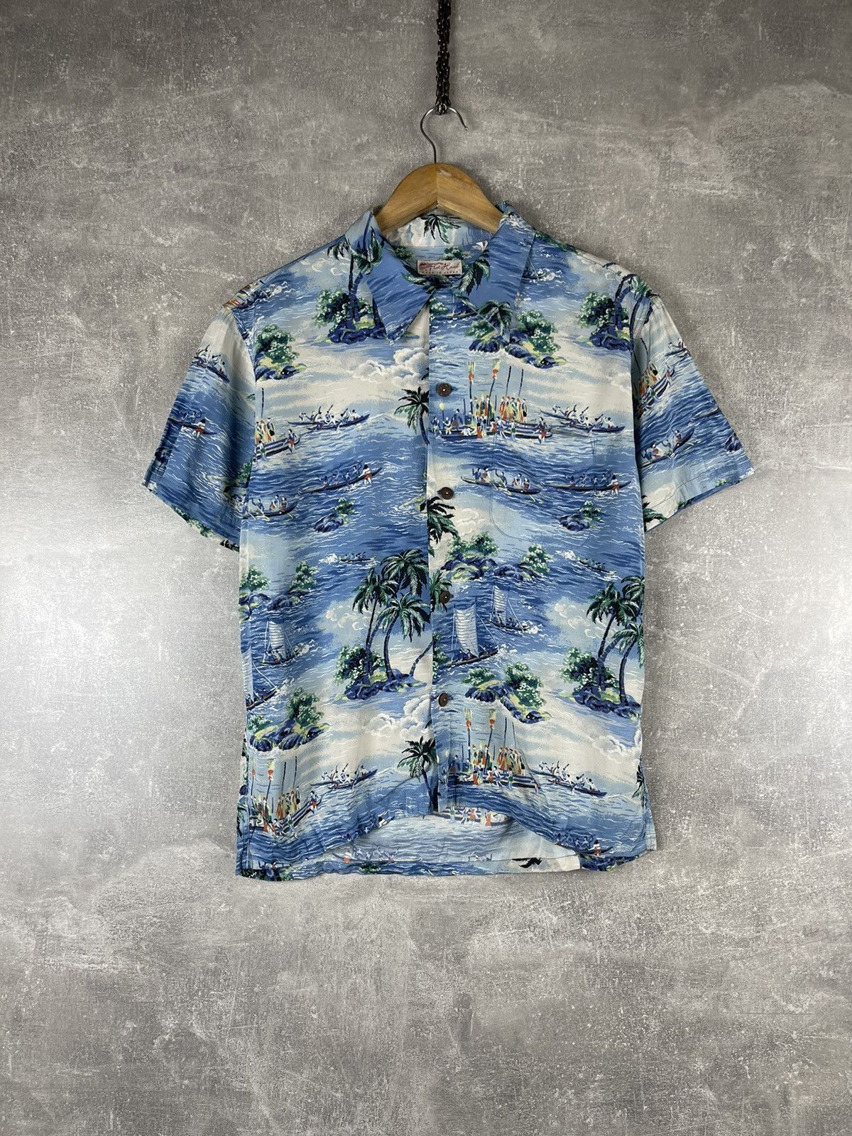Japanese Brand × The Flat Head × Vintage The Flat Head Aloha Size L 100% Silk Vintage Hawaiian Shirt Size US L / EU 52-54 / 3 - 1 Thumbnail