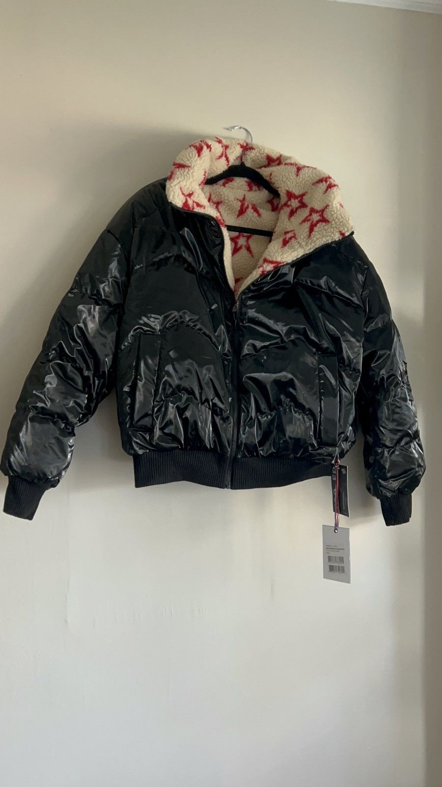 Perfect Moment Reversible Metallic Black Shearling Jacket Size L / US 10 / IT 46 - 1 Thumbnail