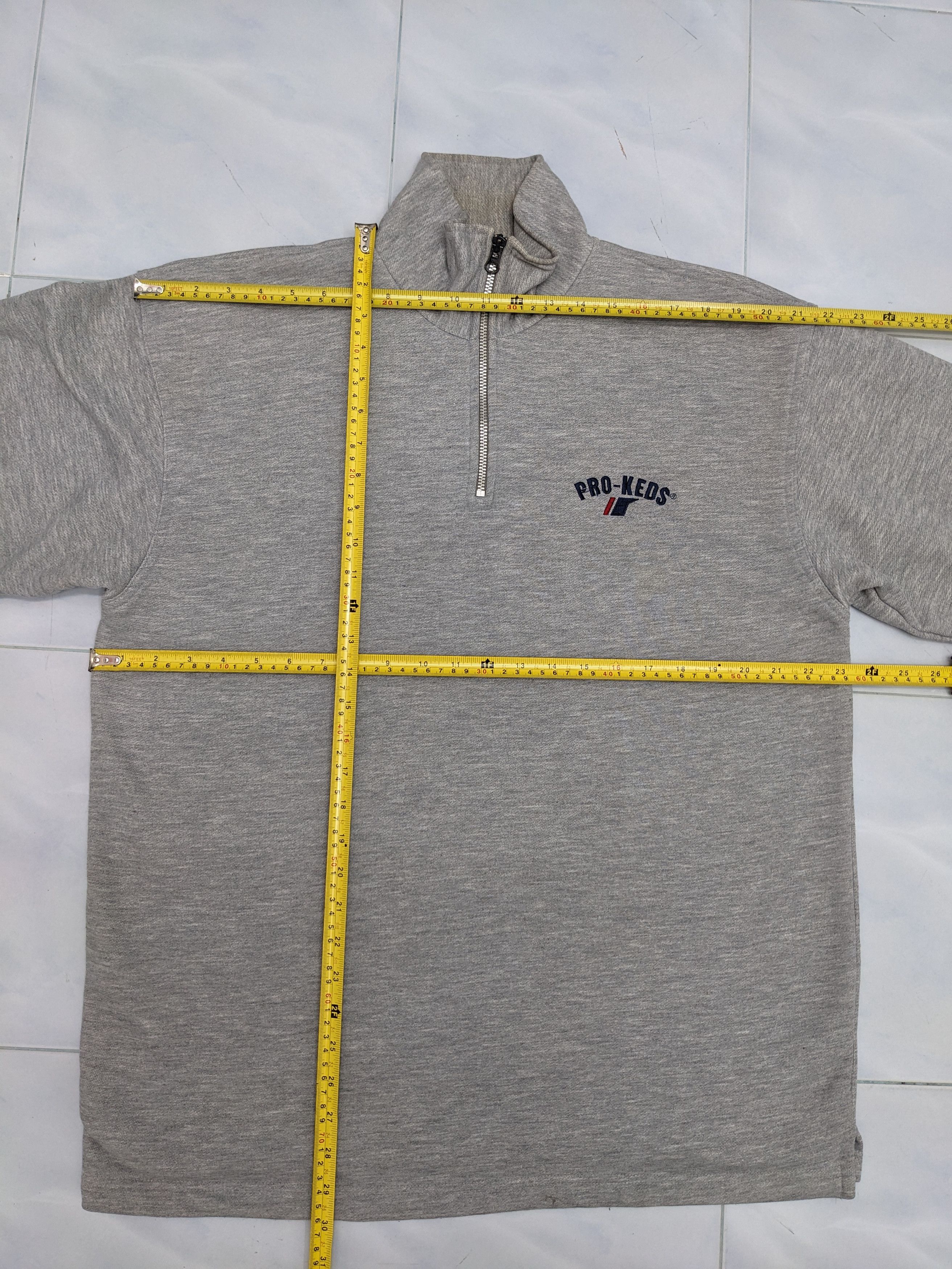 Pro-Keds Vintage PRO-KEDS Gray Speckled 1/4 Zip Mock Neck Sweatshirt Size US L / EU 52-54 / 3 - 7 Thumbnail