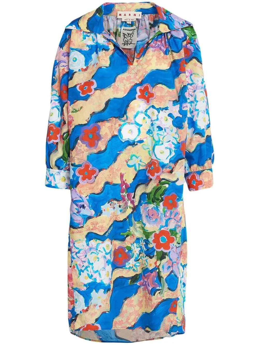 Marni o1y1025 Midi Dress in Multicolor Size XS / US 0-2 / IT 36-38 - 1 Thumbnail