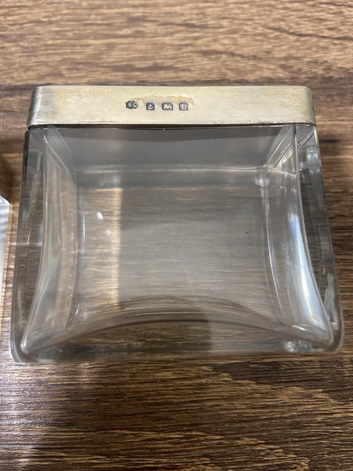Designer Antique 925 Sterling Silver blue pink guilloche glassjar set Size ONE SIZE - 6 Thumbnail