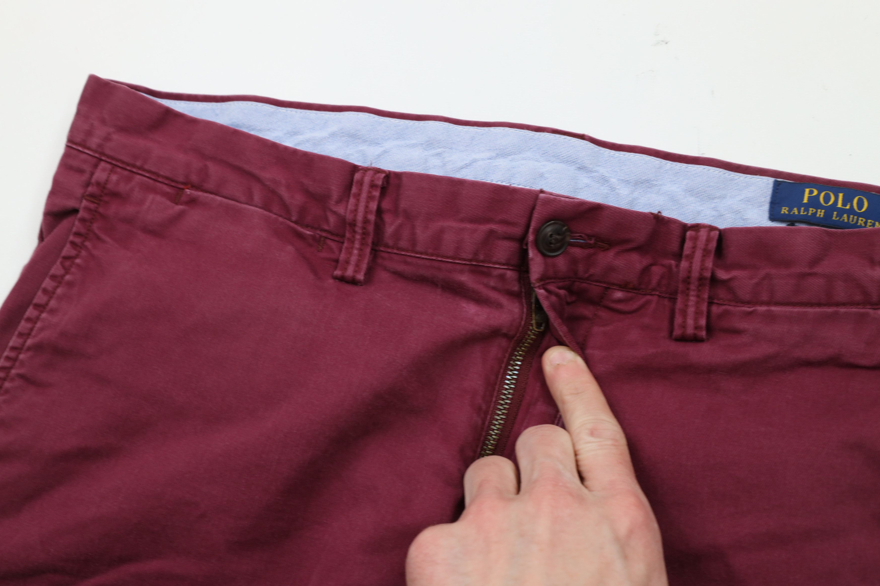 Ralph Lauren × Vintage Vintage Ralph Lauren oz Cotton Twill Chino Pants Burgundy Size US 34 / EU 50 - 5 Thumbnail