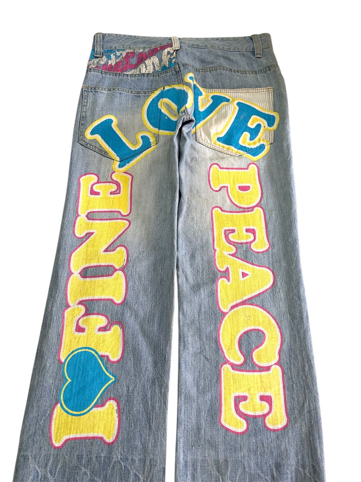 Japanese Brand × Vintage Vintage Japanese CLONE DEVGRU Love Peace Surf Jeans Size US 31 - 2 Thumbnail