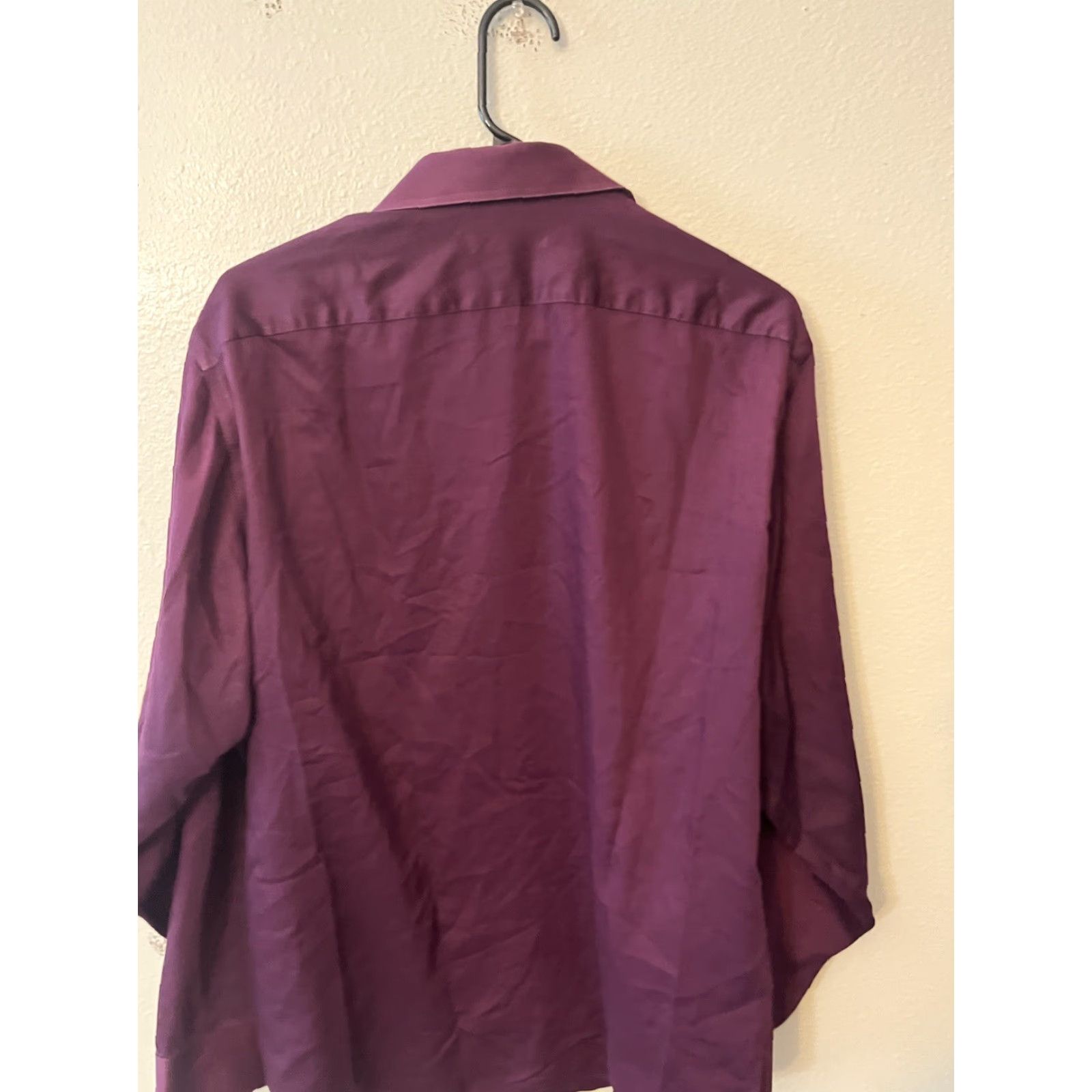 Geoffrey Beene Geoffrey Beene Mens Shirt 16.5 Fitted Cotton Blend Button Down Maroon No Iron Mens Size US L / EU 52-54 / 3 - 3 Thumbnail