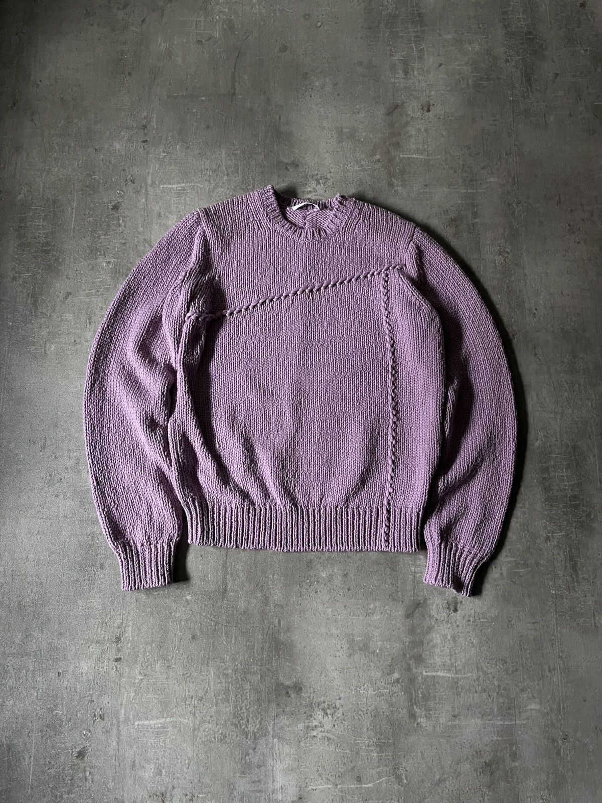 Pre-owned Helmut Lang Seamed Knitted Sweater Pink Purple